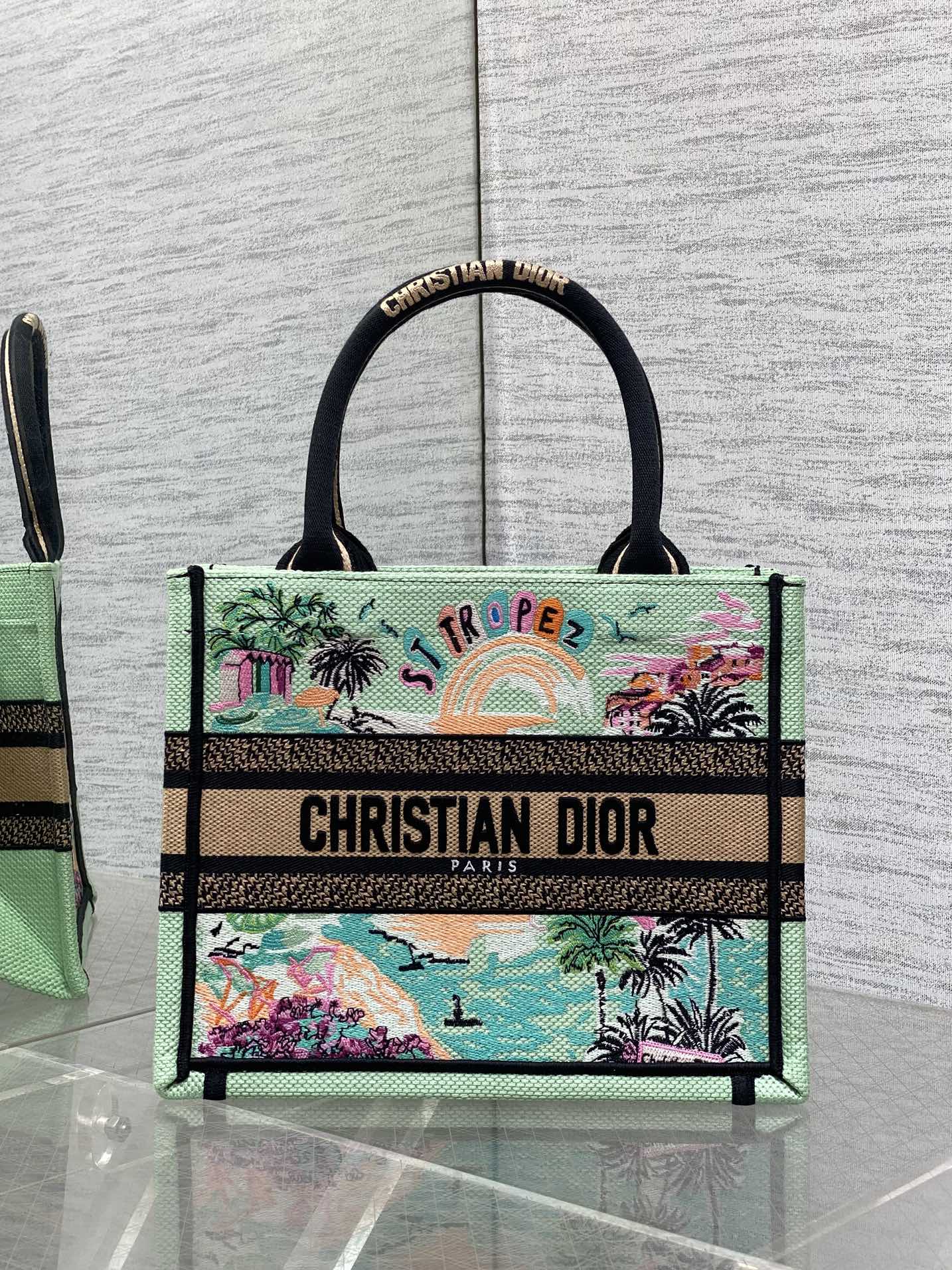 TOP Christian Dior  Book Tote Bag - 3 Sizes - Green