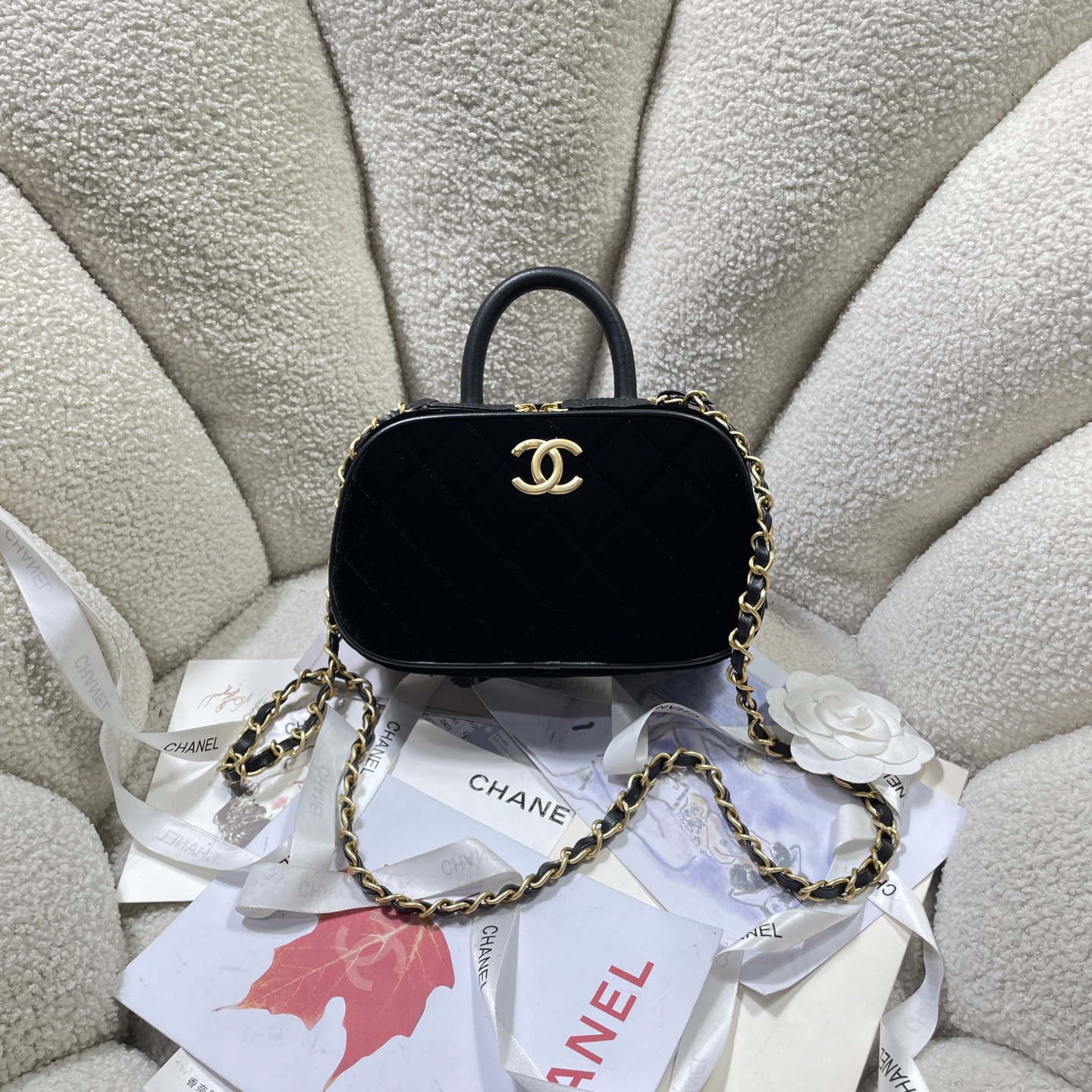 TOP CHANEL Maxi Bowling Bag 11.5*20*8.5cm  - 3 Colors