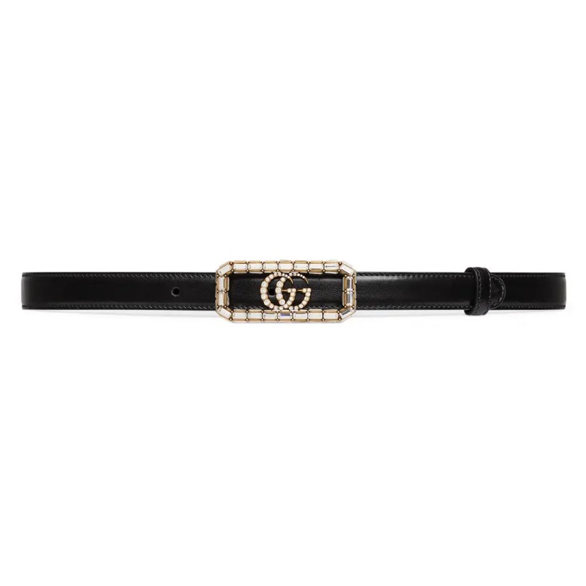 TOP GUCCI Double Sided Top Layer Cowhide Belt - Black