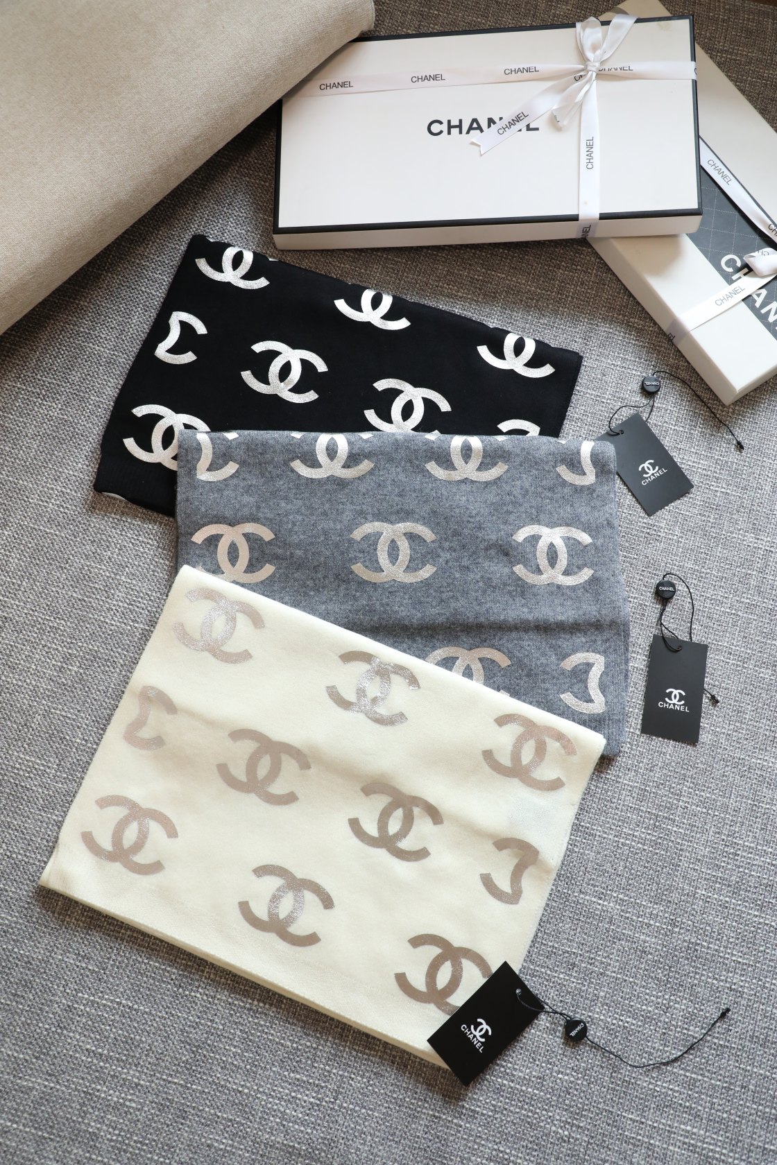TOP CHANEL CC Wool Scarf 35X180 cm - 3 Colors