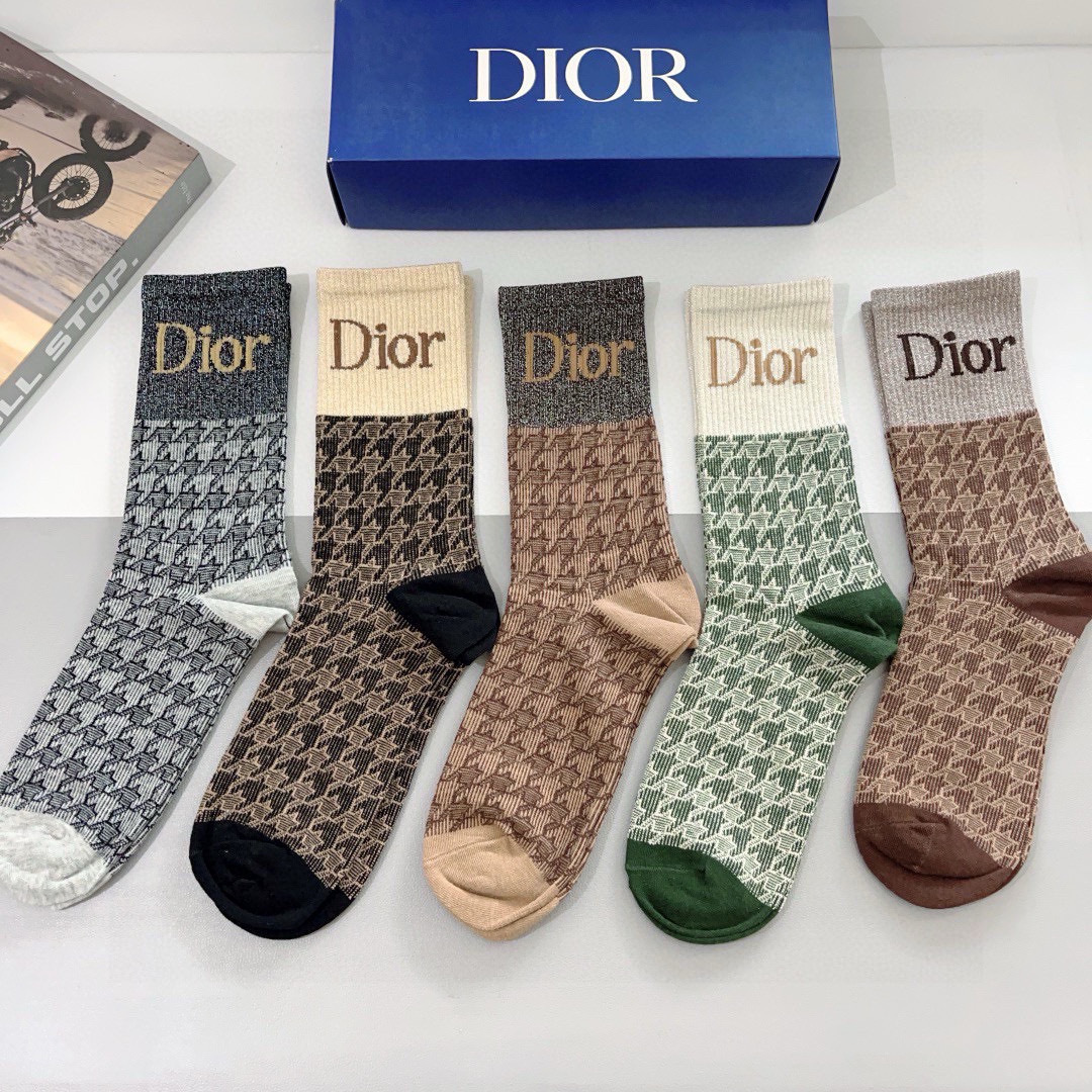 Top Christian Dior Socks - 5 Pieces as a Set