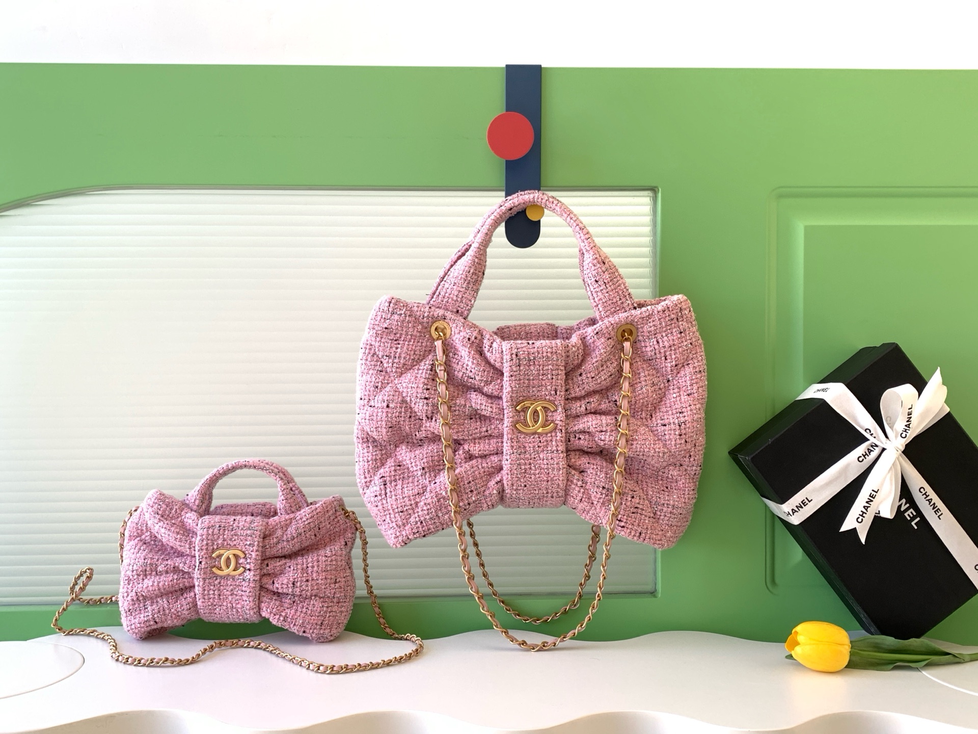 TOP CHANEL Bow Bag 29-38-5cm/18-26-5cm - 2 Color