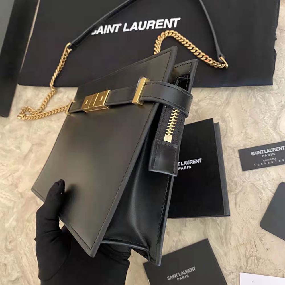 TOP Yves Saint Laurent YSL Manhattan New Pouch - Black
