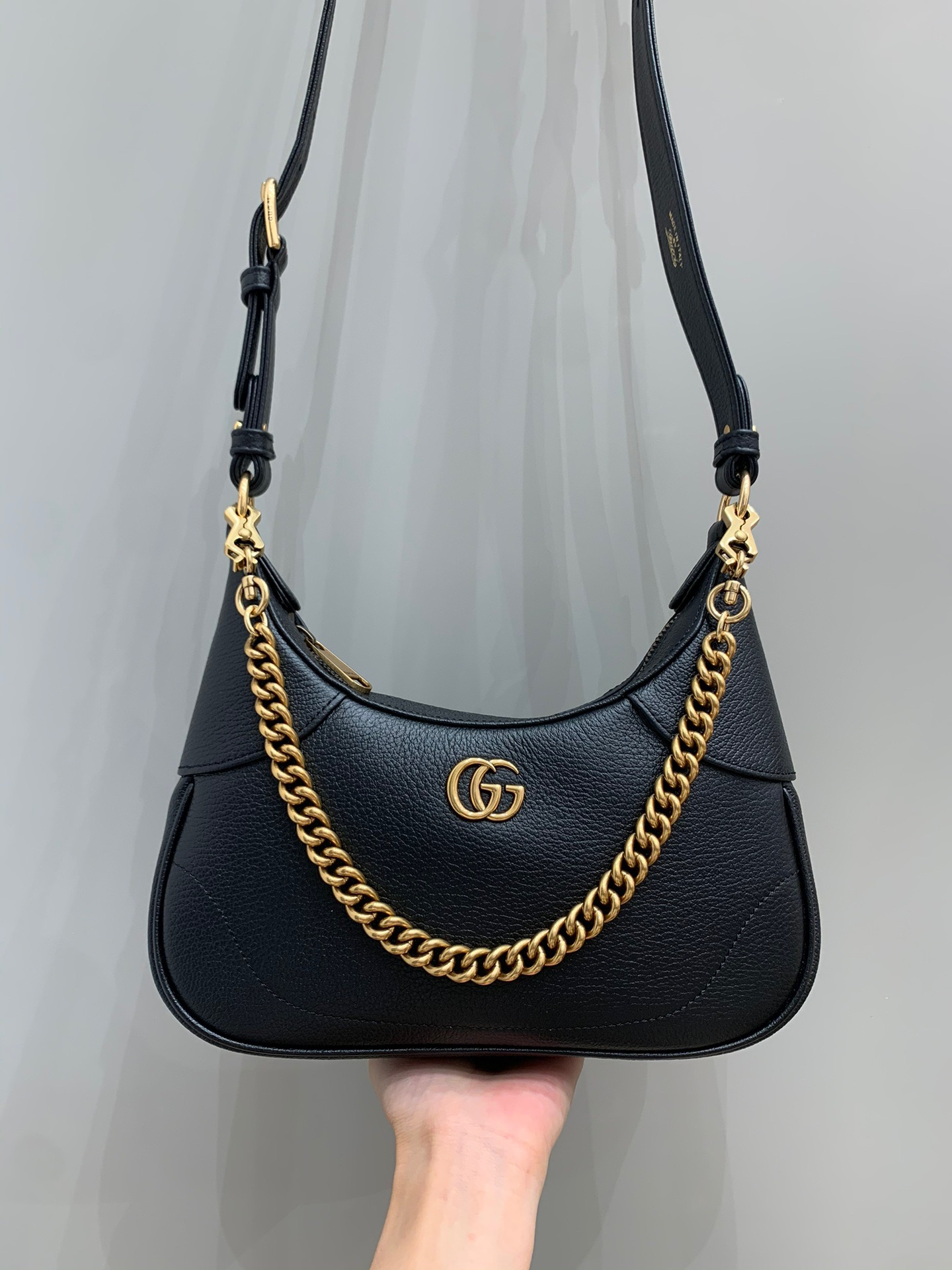 TOP GUCCI Lambskin Aphrodite Series Small Crescent Shoulder Handbags 25X19X7cm - 2 Colour