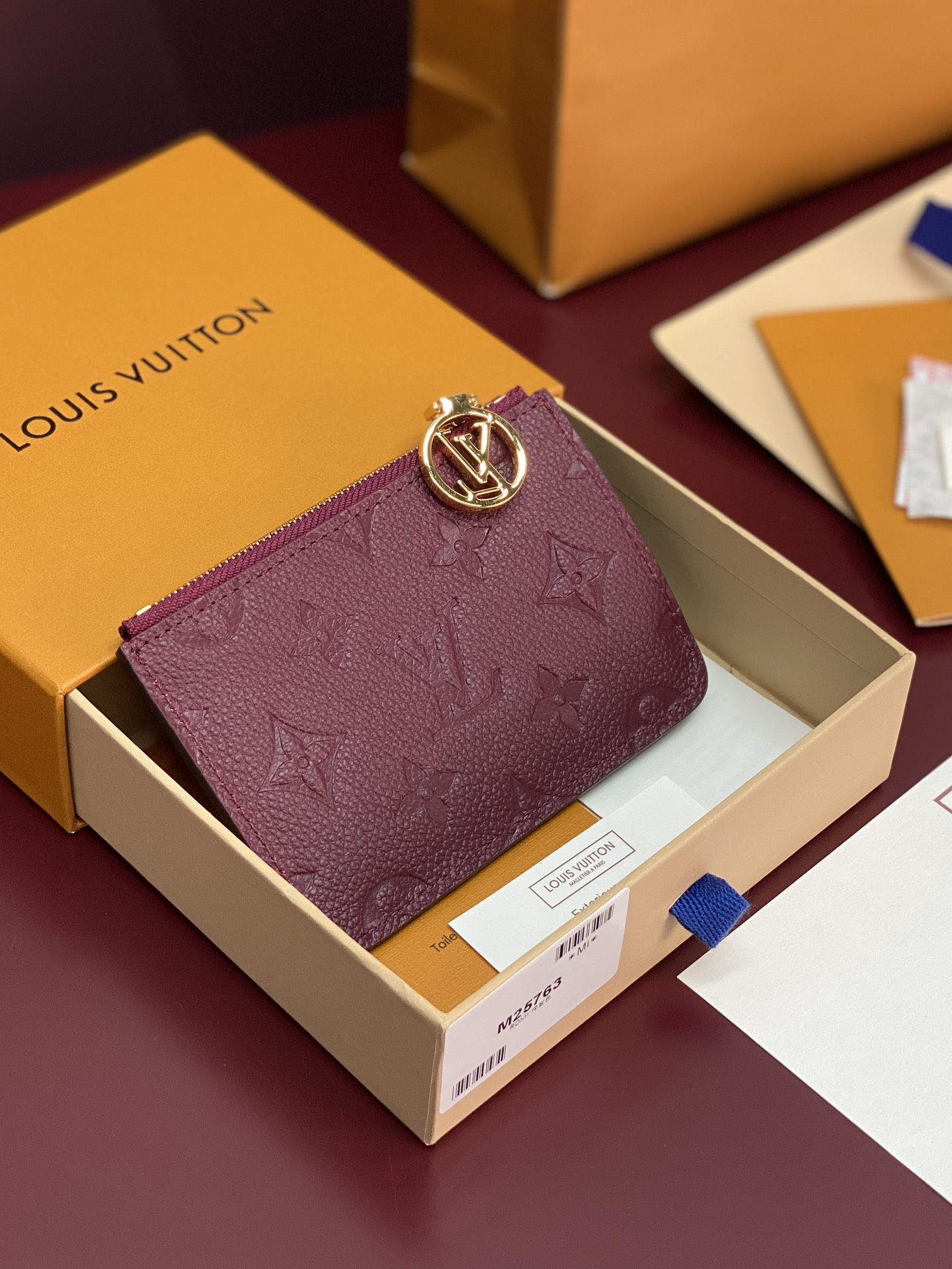 TOP Louis Vuitton LV Empreinte Romy Card Holder 12x8x0.8cm - Purple