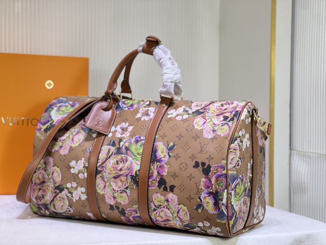 TOP Louis Vuitton LV Keepall  50 Travel bag 50 x 29 x 23cm-Brown