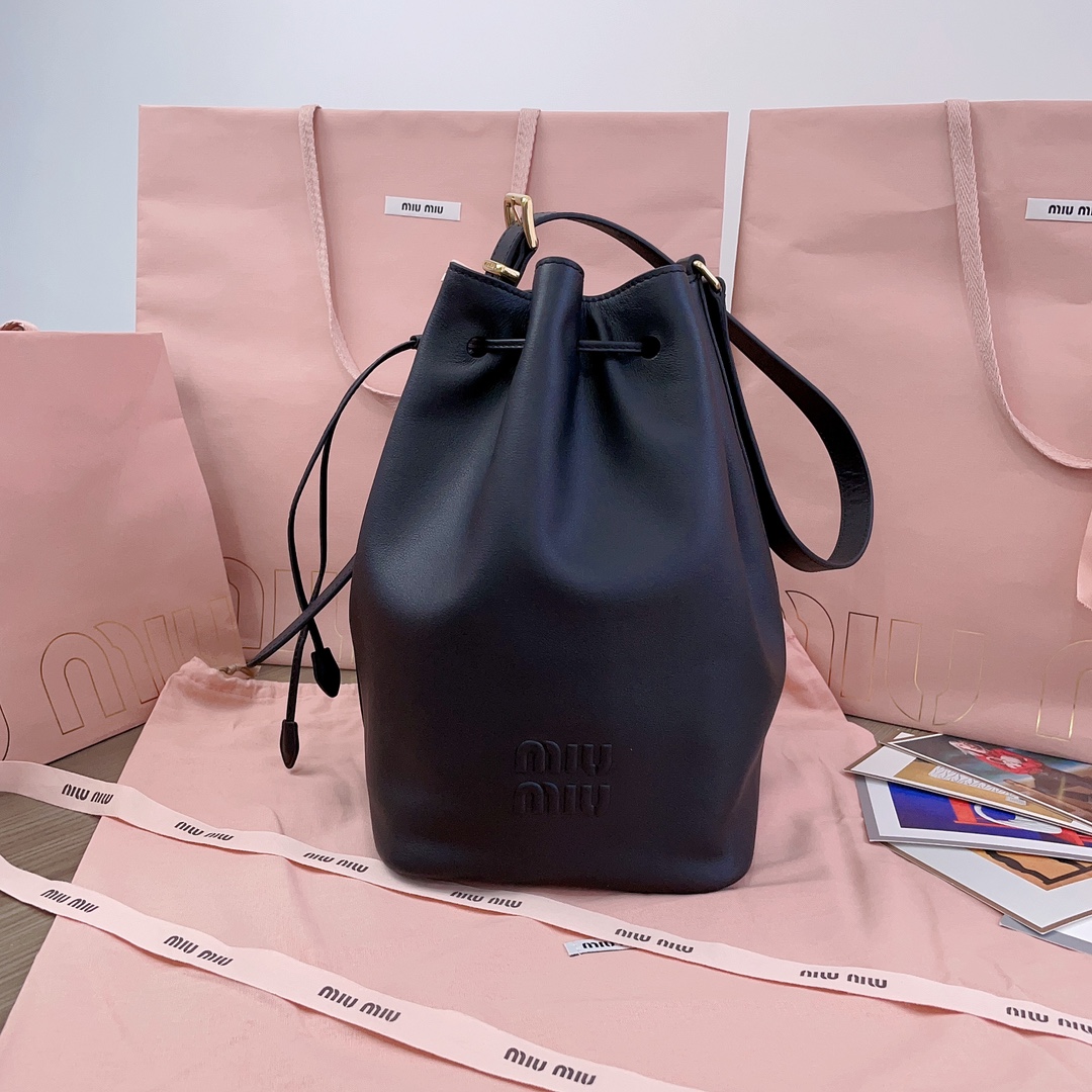 TOP Miu Miu Calfskin Bucket Bags 16x22.5x14cm/23x29x17cm - 2 Colors - 2 Sizes