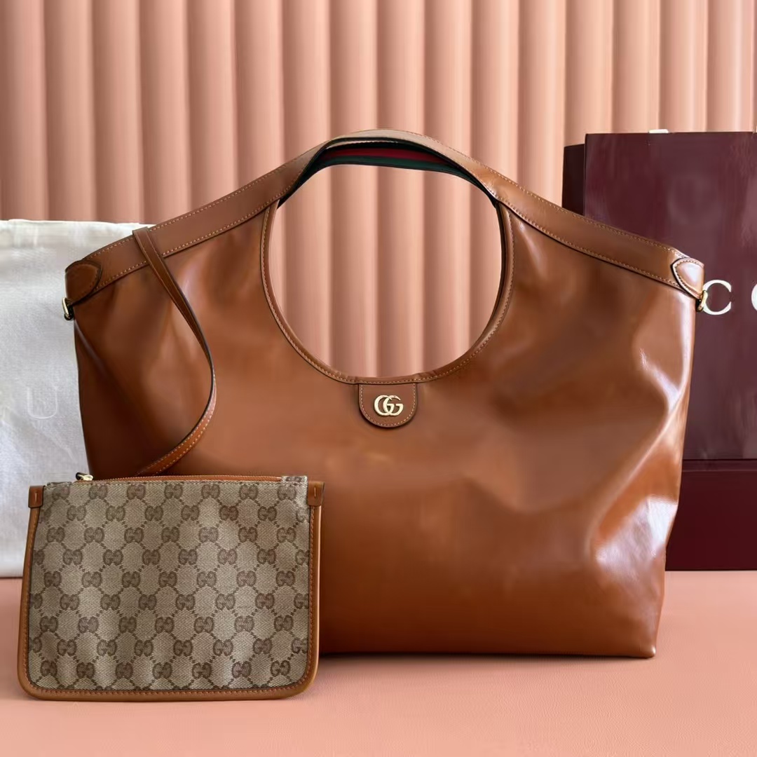 TOP GUCCI Giglio Tote Bags 60 x 47 x 16 cm - Brown