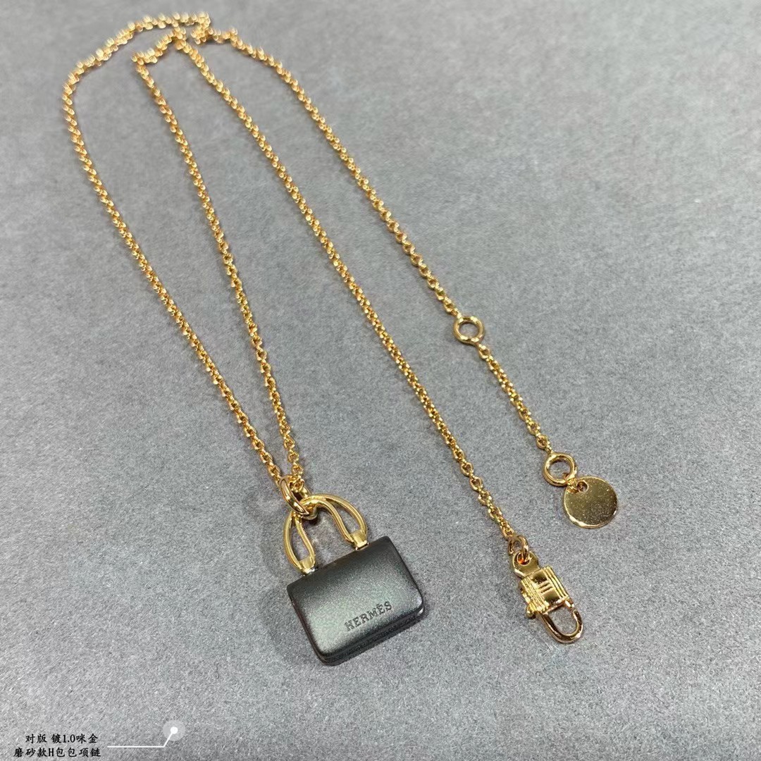 TOP HERMES Bag Necklace-Gold