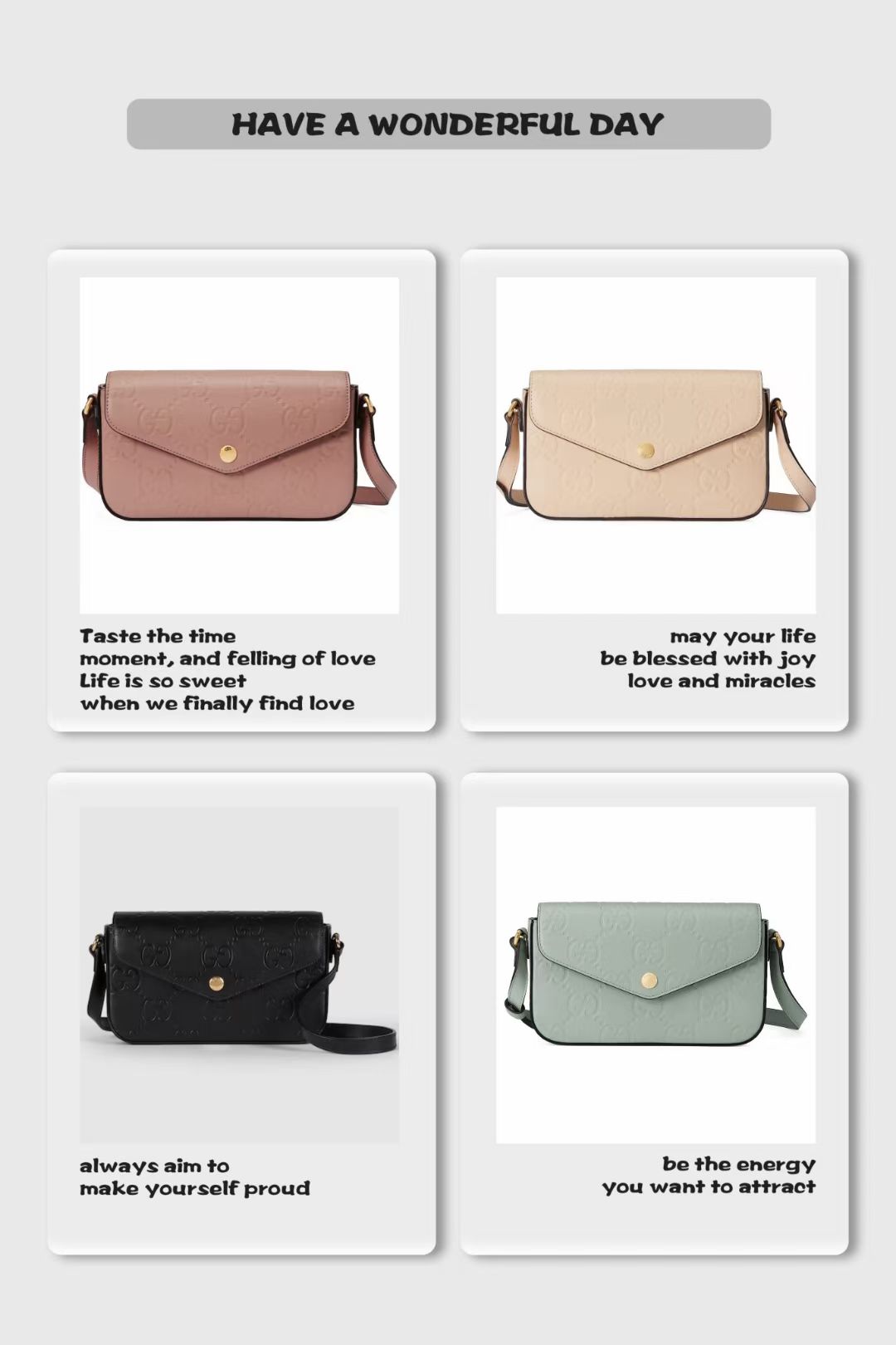 TOP GUCCI Macaron Envelope Bag 21*13.5*3 cm - 4 Colour
