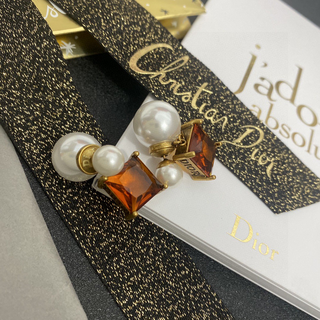 TOP Christian Dior Pearl Earrings - Gold