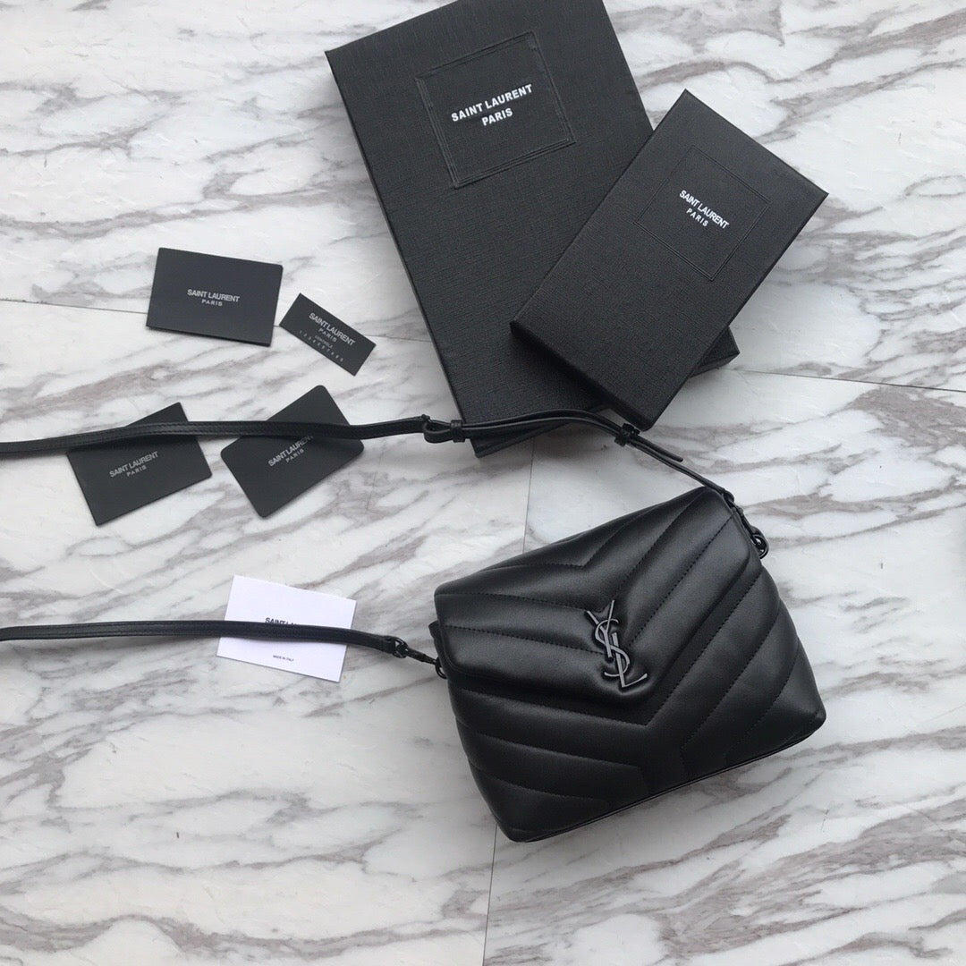 TOP Yves Saint Laurent YSL Loulou Toy Bag 20×7×15cm - All Black