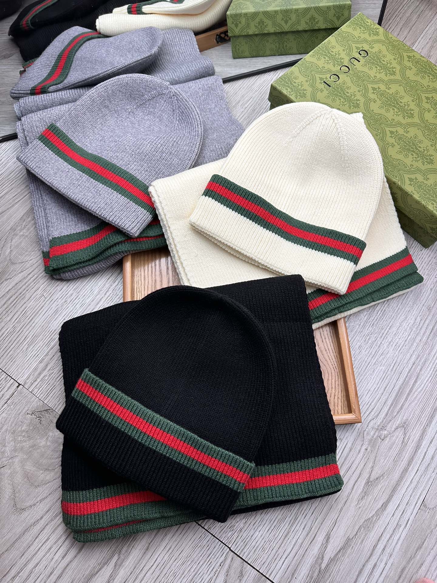 TOP GUCCI Knitted Hat Sets - 3 Colors