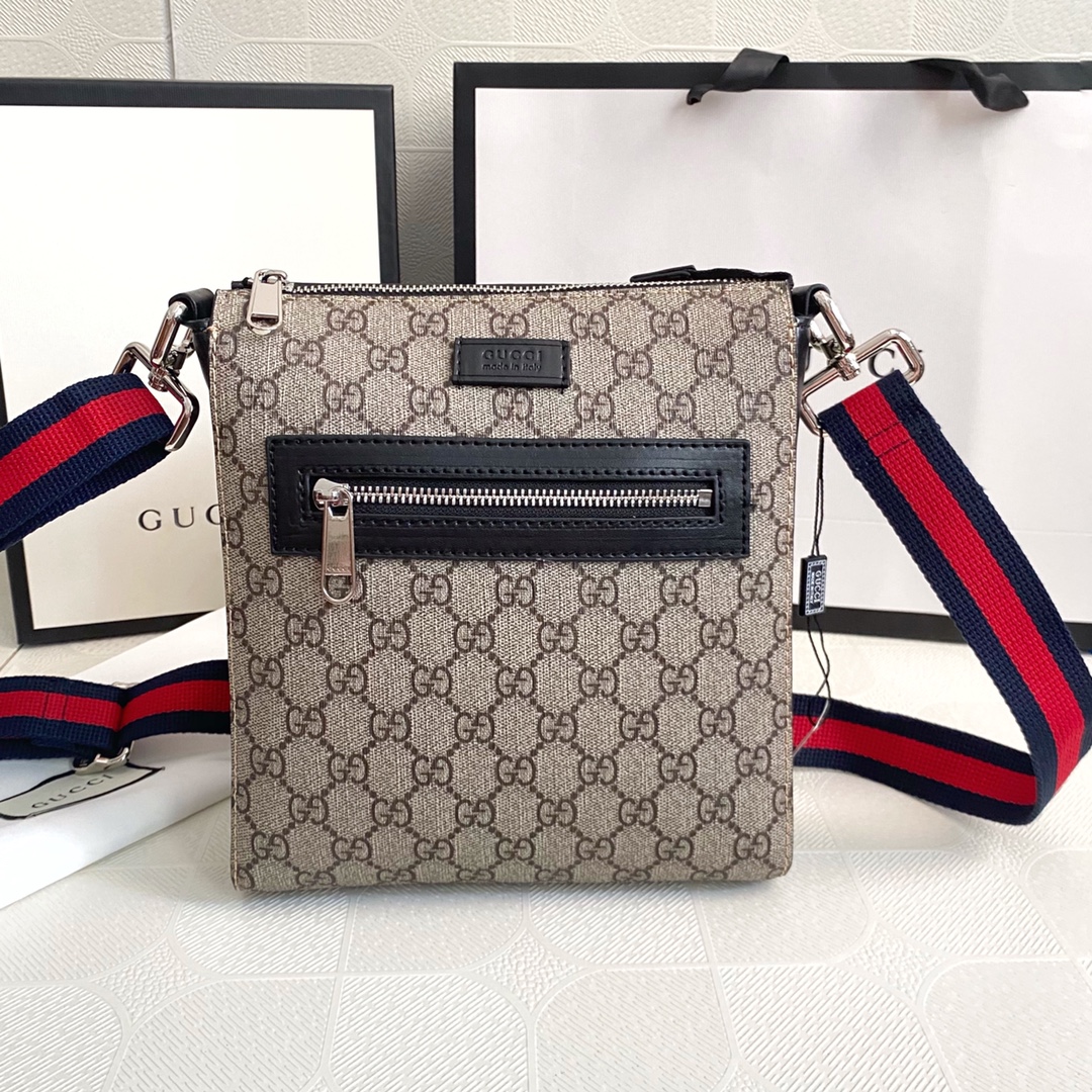 GUCCI Classic Canvas&Leather Crossbody Bag(Replica)