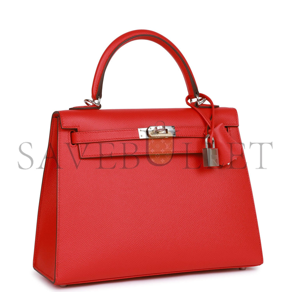 HERMES KELLY 25 EPSOM PALLADIUM HARDWARE (25*17*7cm)