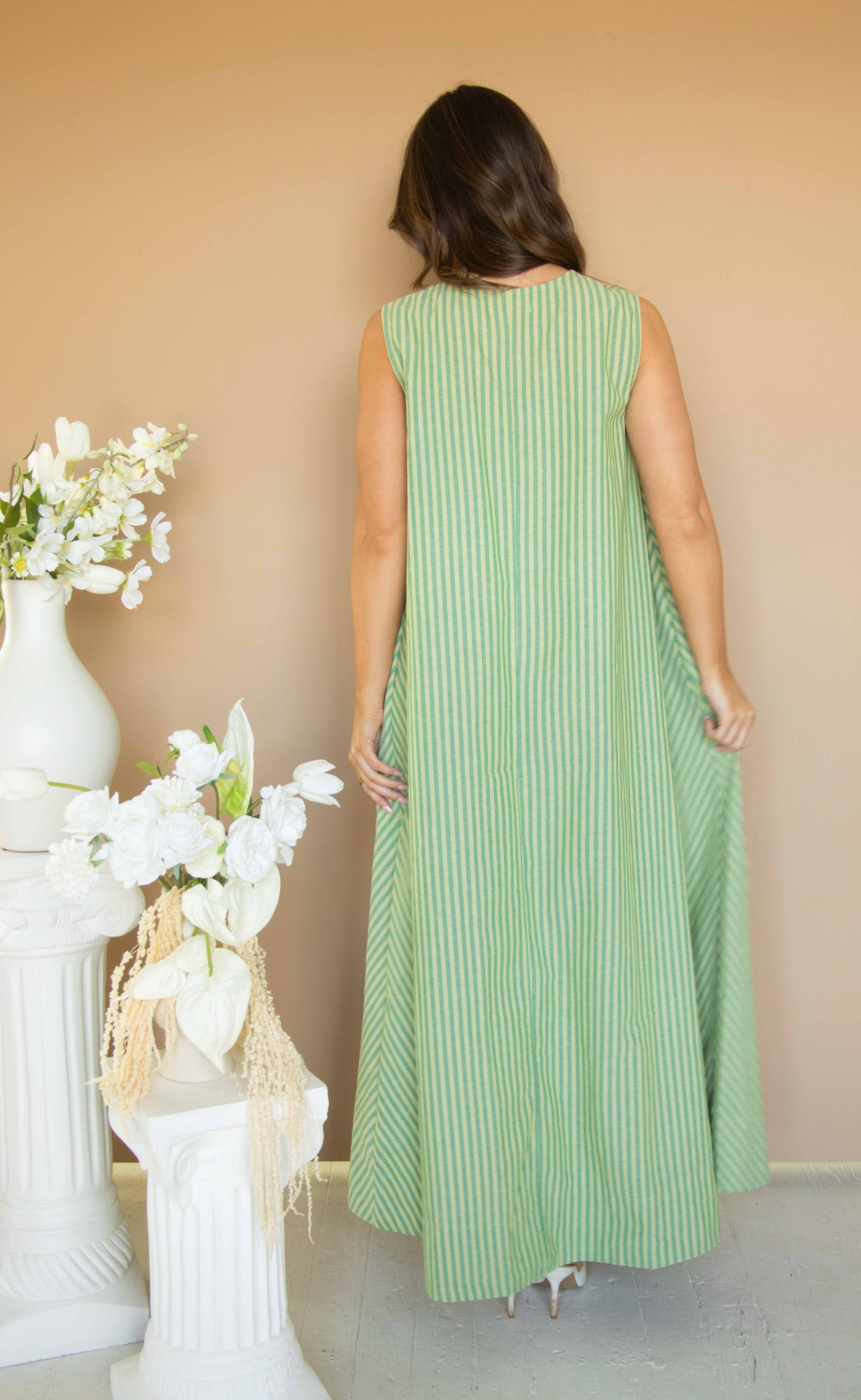 do the right thing striped maxi dress
