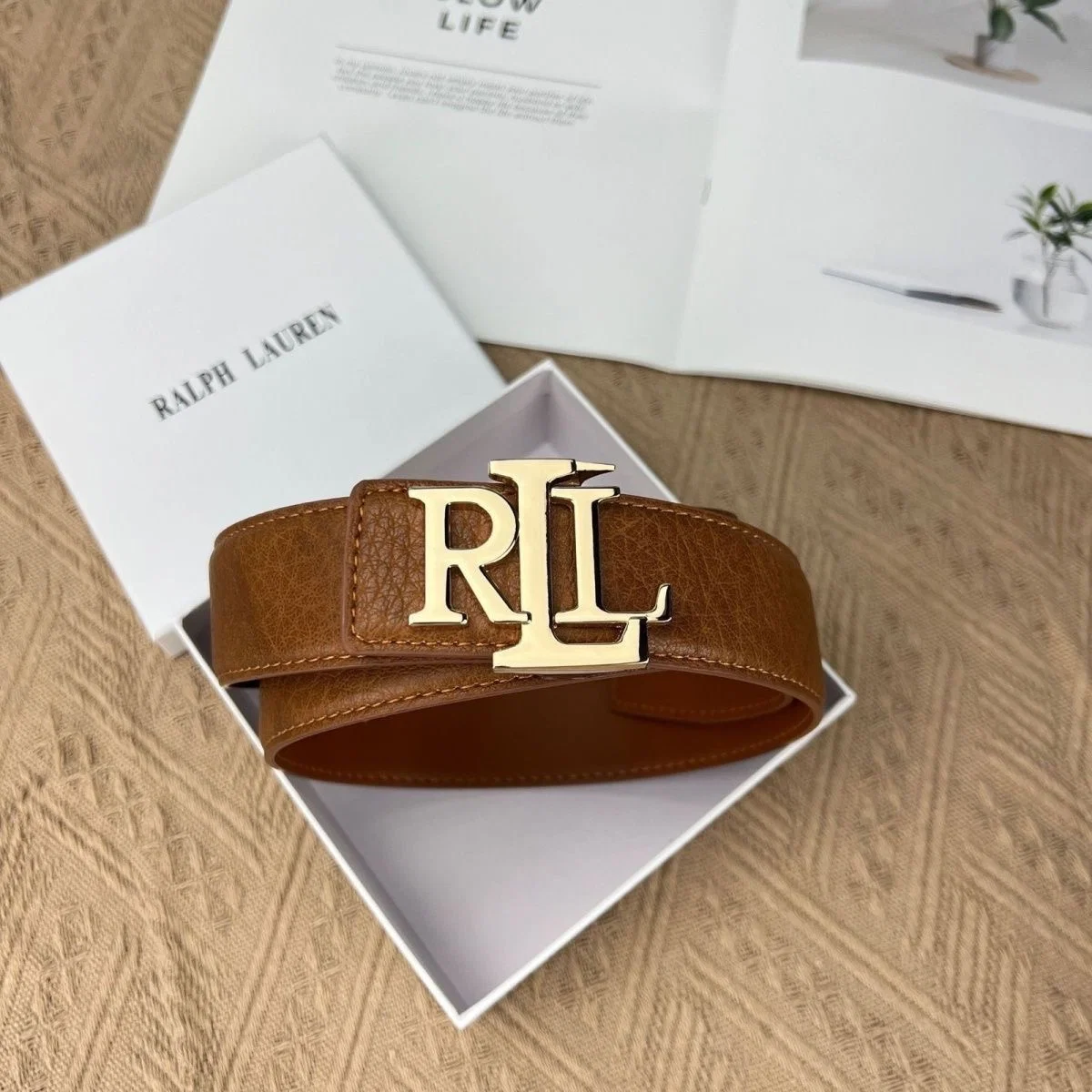 AAABELT Men Litchi Grain Faux Leather Belt, Letter Metal Slide Buckle Casual Waist Strap For Jeans