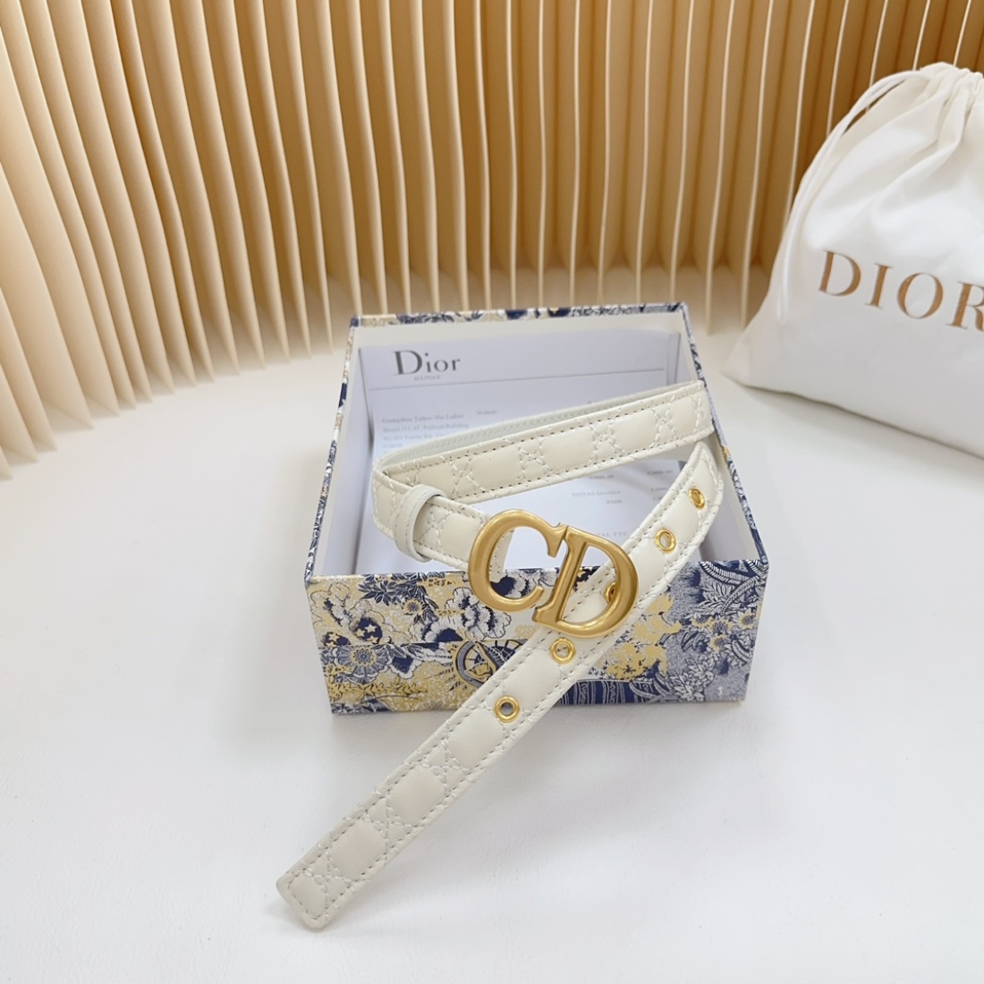 Dior double sided sheepskin with calf leather,  Women Belt 20MM