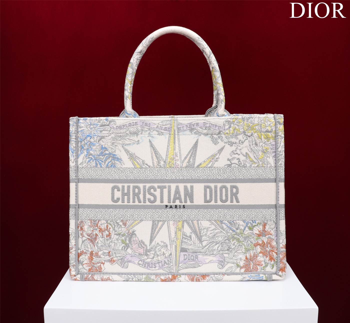 TOP Christian Dior  Book Tote Bag - 3 Sizes -White