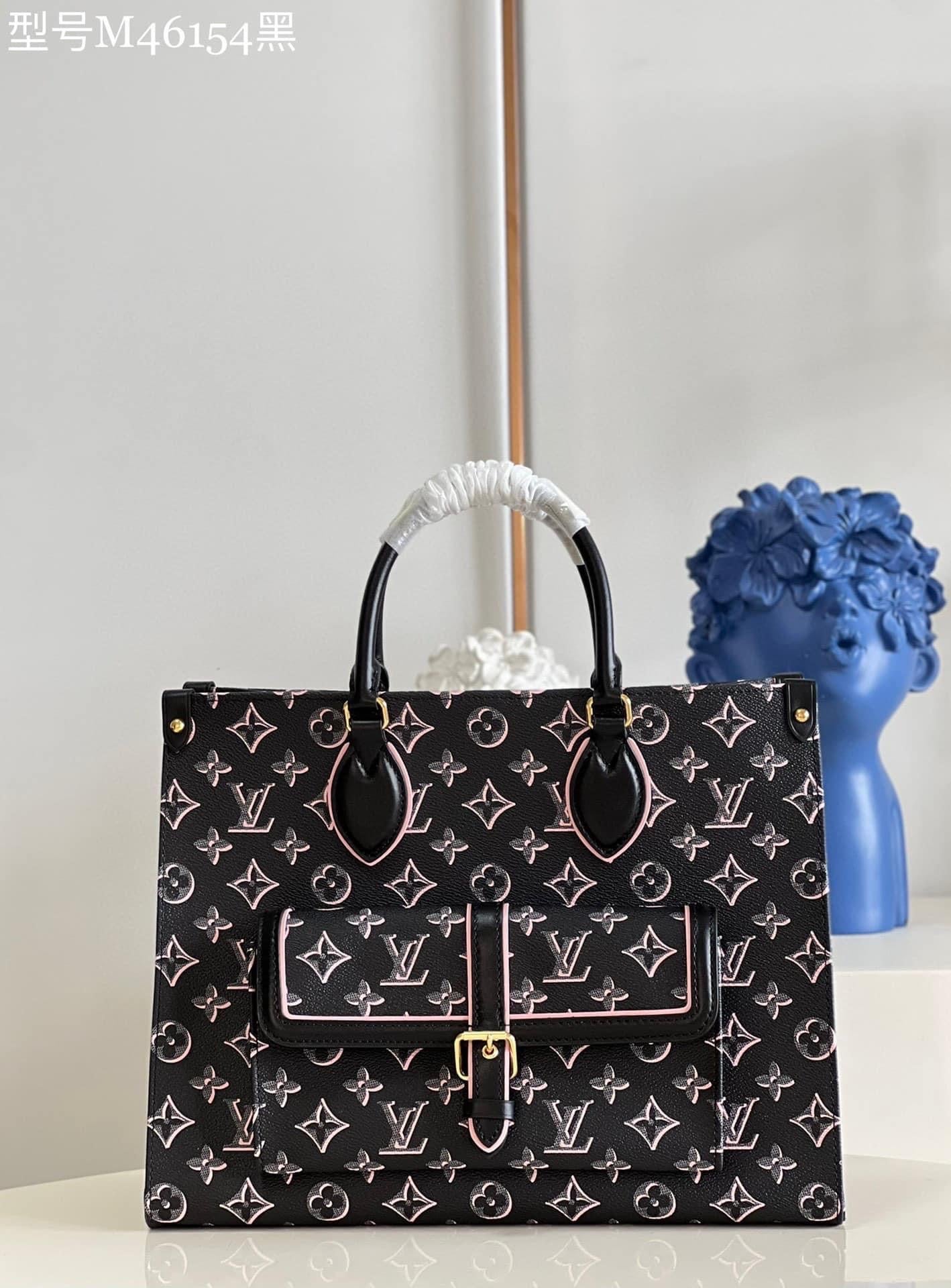TOP Louis Vuitton LV  On The Go Retro MM Bag 35x27x14cm - Black