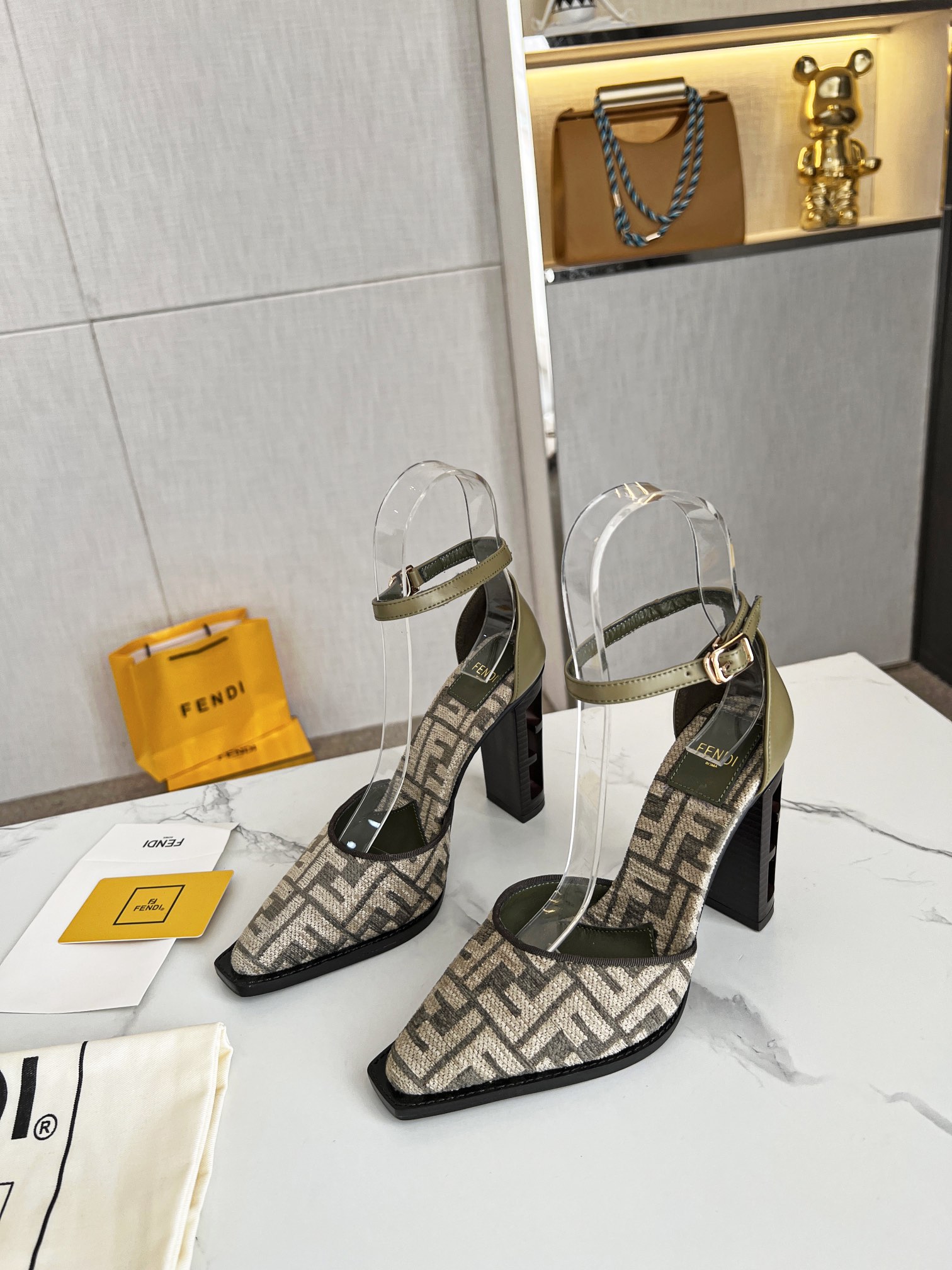 TOP FENDI Haute Couture Fall Winter High Heel - cyan blue