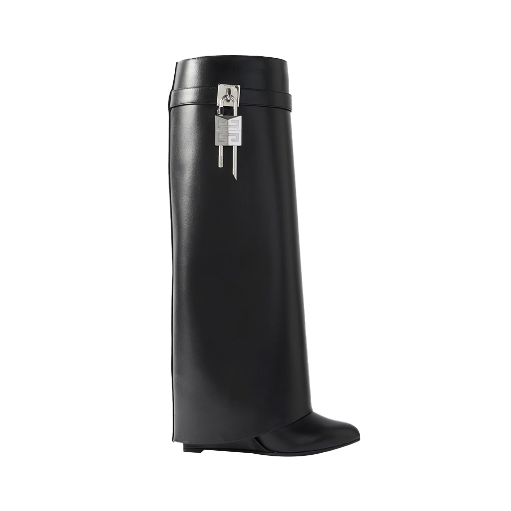 Givenchy Shark Lock Leather Boots with Wide Calf(Replica)