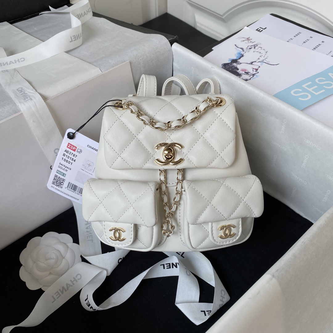 TOP CHANEL Duma Flap Double Backpack 17.5x16.5x10 cm - Two Colors