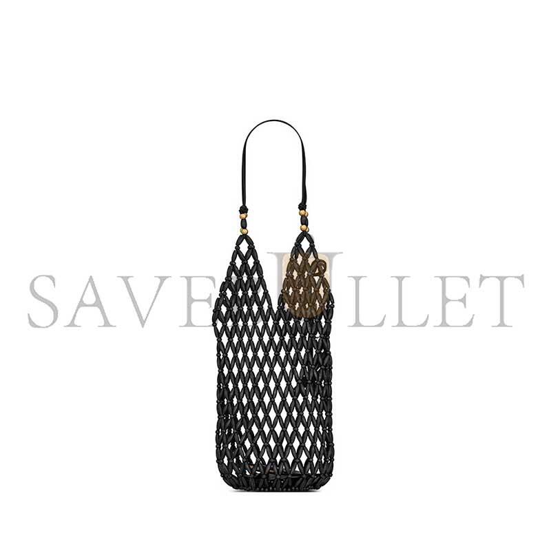 YSL SUPPLE BUCKET IN WOOD BEADS 821911KAAA41000 (44*15*15cm)