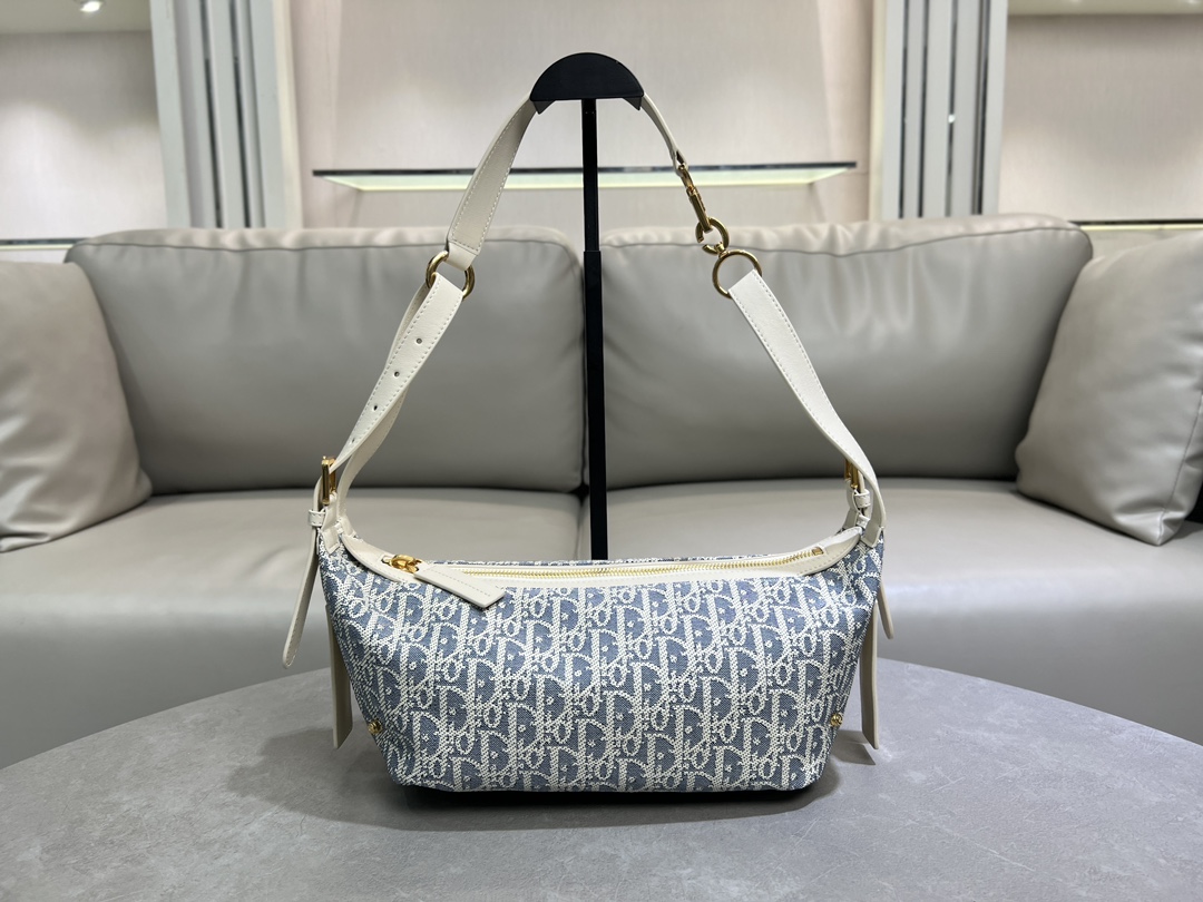 TOP Christian Dior D-Journey Bag 25.5×14.5×14cm/33×16×15cm - Light Blue