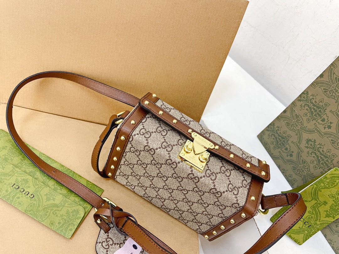 TOP GUCCI Mini Box Supreme Bag - Brown