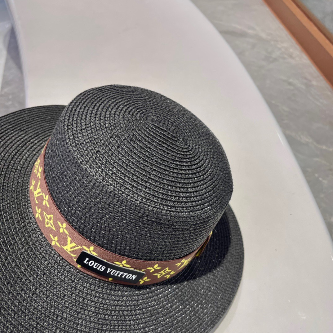 Louis Vuitton LV Flat Straw Beach Hat Sunhat （Replica）