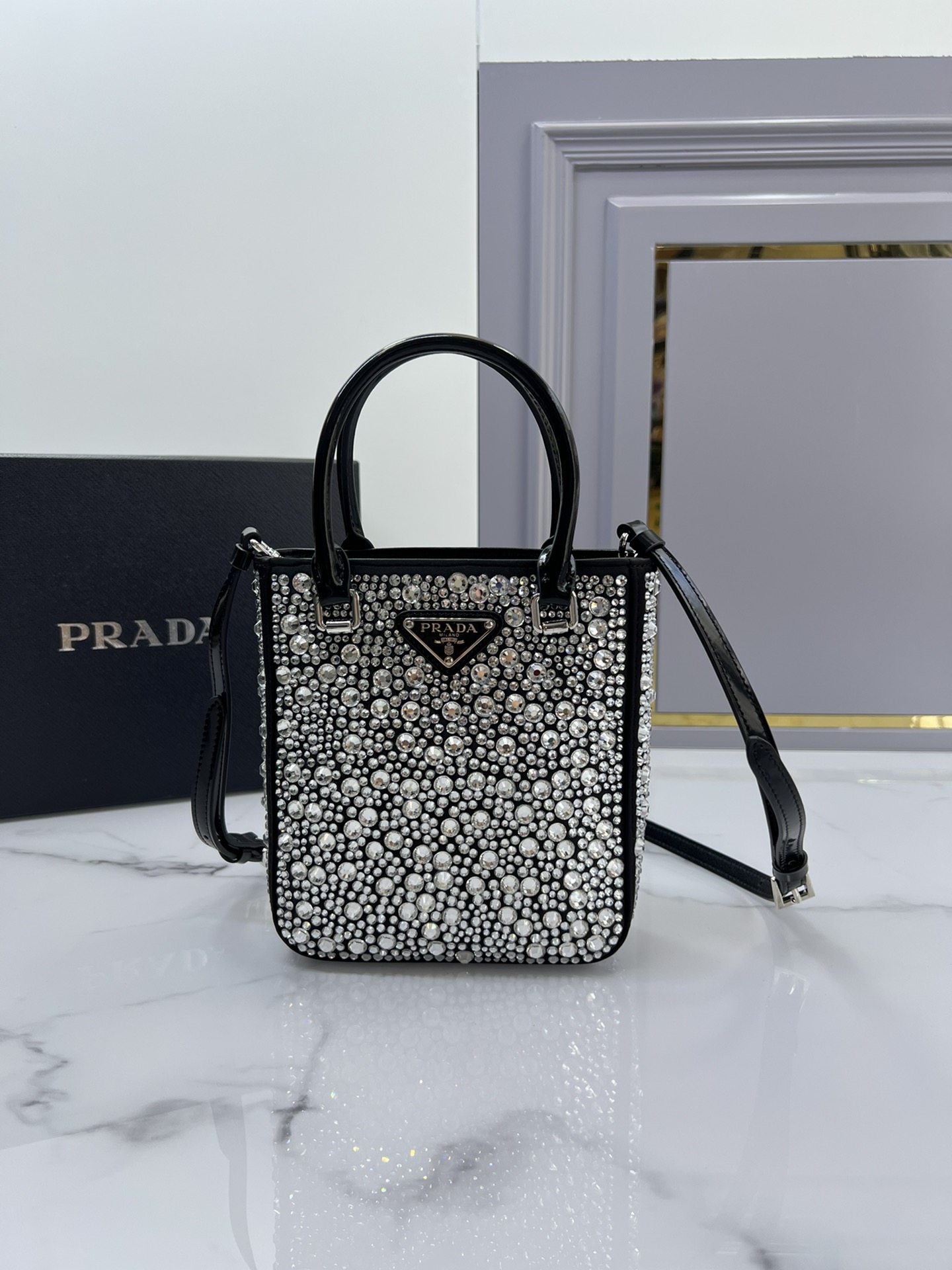 Top PRADA Mini Diamond Tote bagBags 17.5*15*5cm - Four Colors