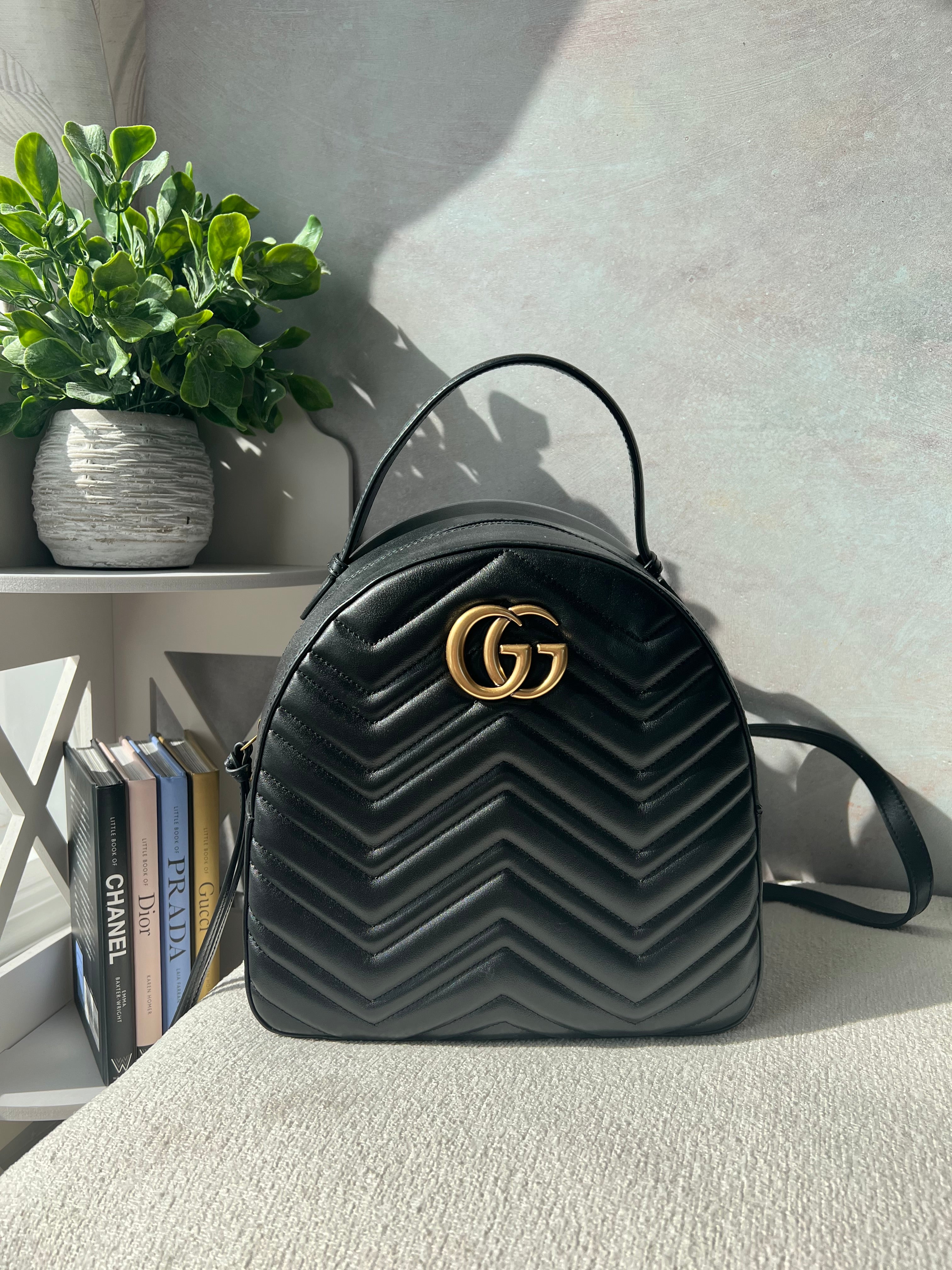 TOP GUCCI G*G Marmont Backpack - Black