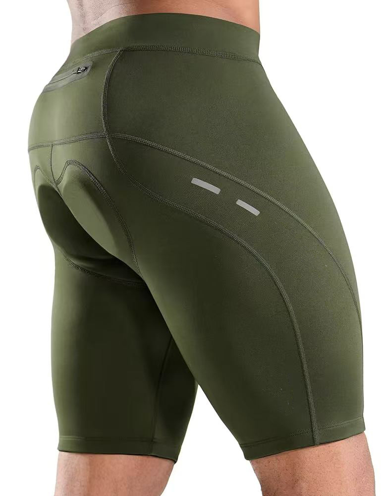 Mens Bike Shorts 4D Padded Cycling Road Biking Riding Biker Bicycle Mountain Cycle Shorts Zipper Pockets