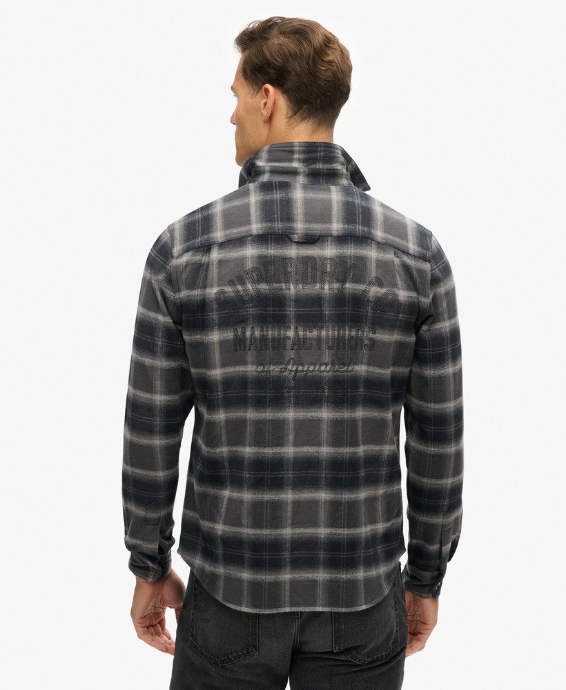 Embroidered Check Overshirt | Roderick Check Black