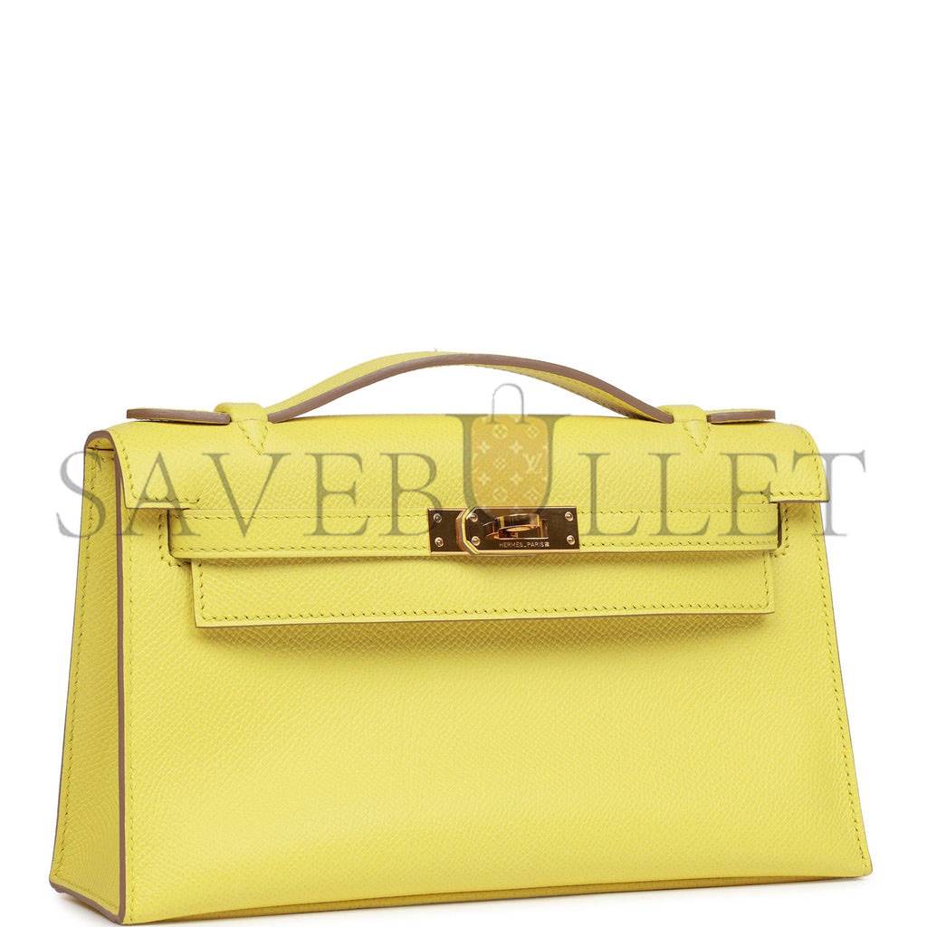 HERMES KELLY POCHETTE EPSOM GOLD HARDWARE (22*14*7cm)