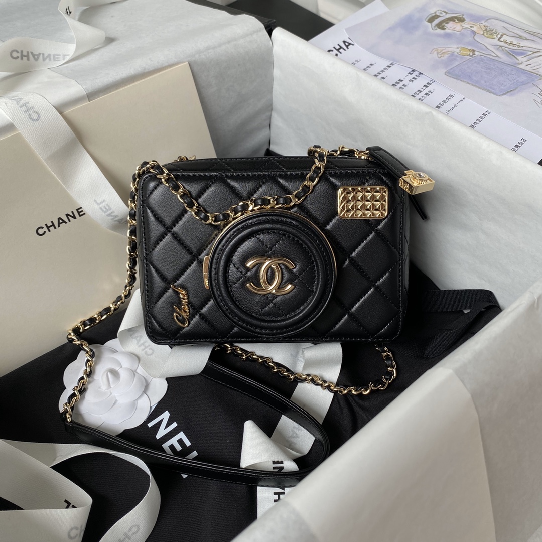 TOP CHANEL Metal Material Camera Bag 11.5×16×6cm - 4 Colors&GHW