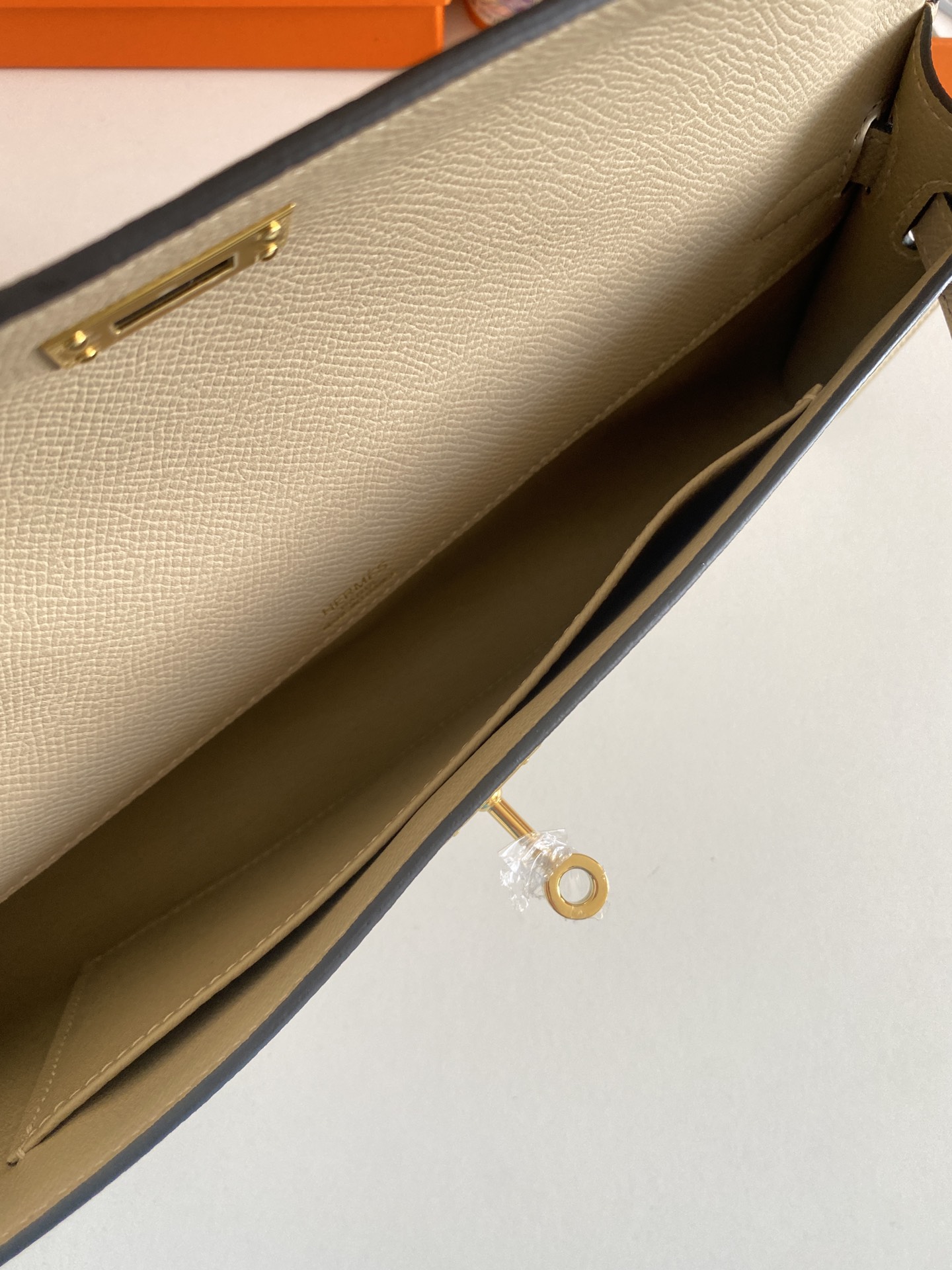 TOP HERMES Kelly Cut Epsom 31CM - Elephant Grey - GHW&SHW