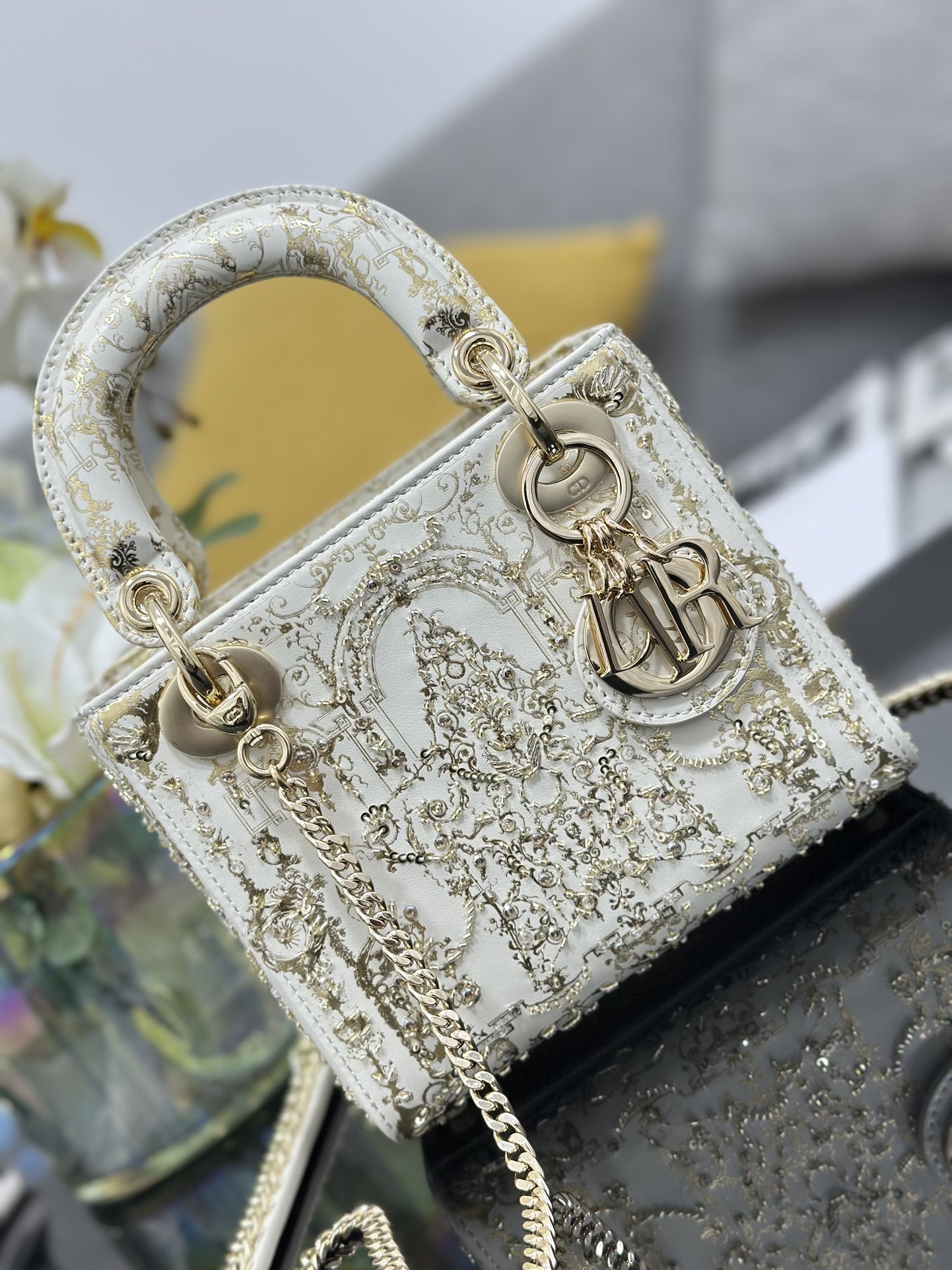 TOP Christian Dior Lady Dior Bag 17x15x7 cm - White