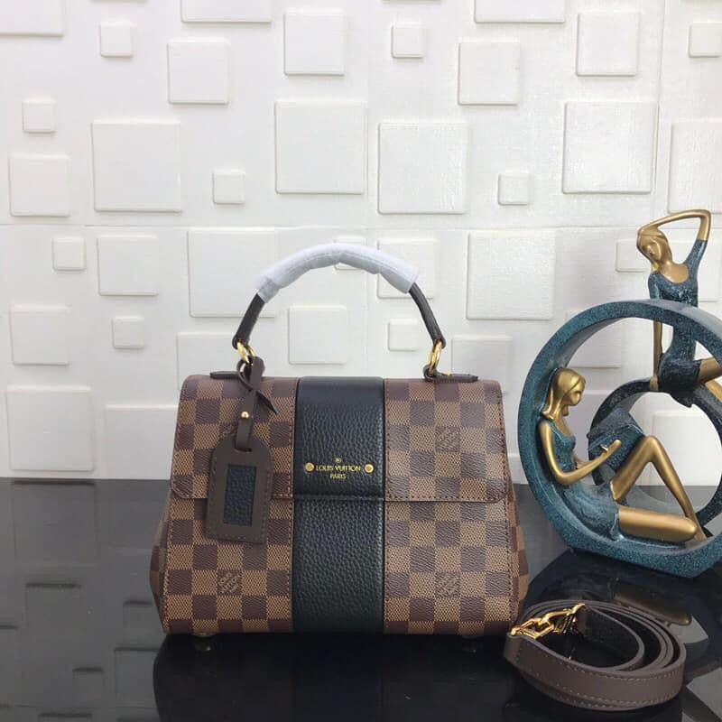 TOP Louis Vuitton LV L*V Magnolia Damier Ebene Canvas Bond Street 17× 24×9 cm- Black