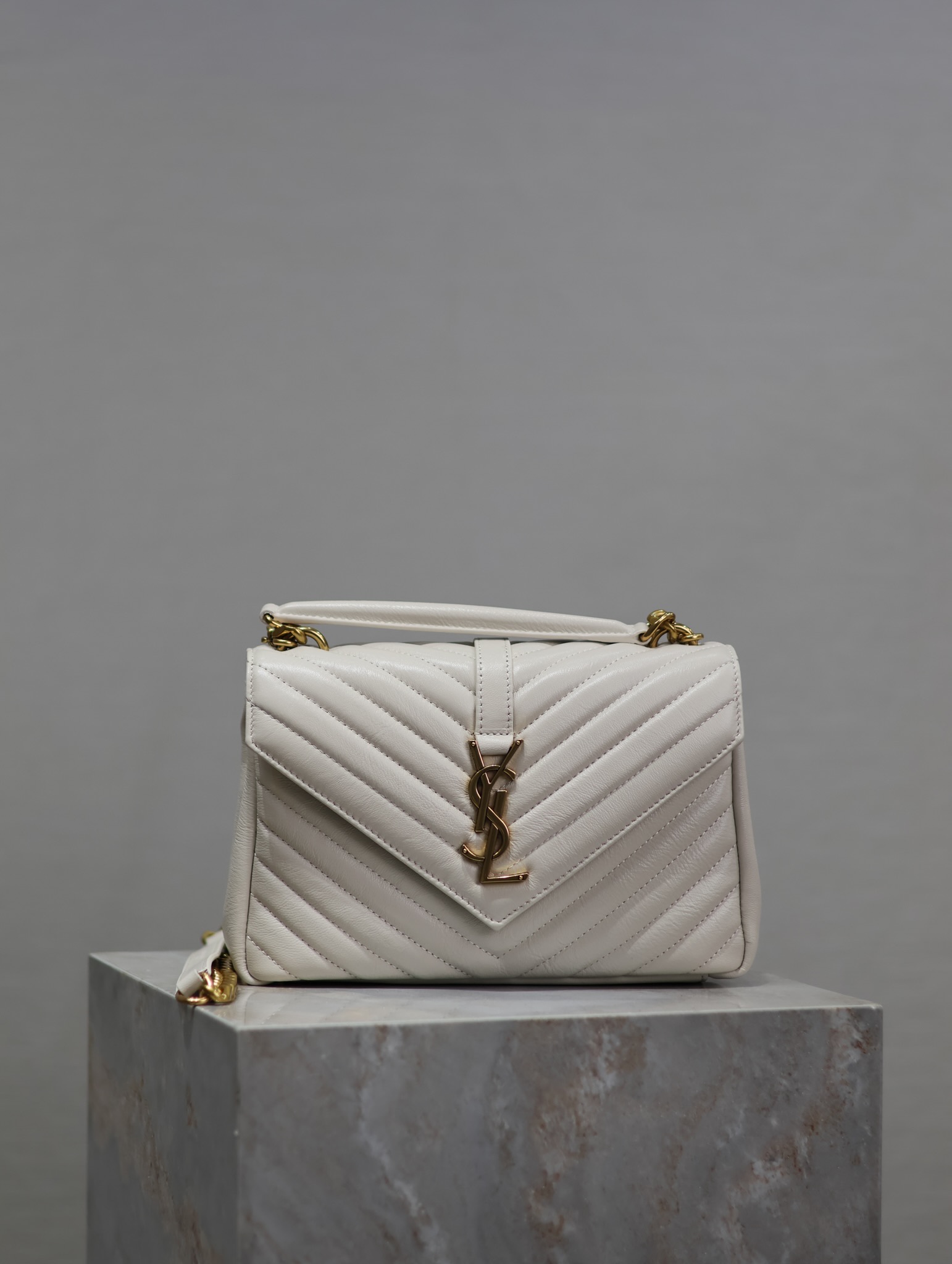 TOP Yves Saint Laurent YSL College Bag Medium 24X17X6.5cm - 6 Color&GHW