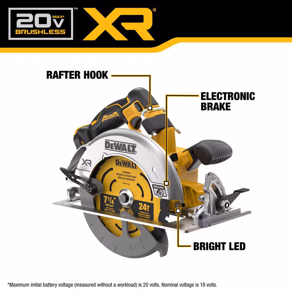 20-Volt MAX 7-1/4 in. Cordless Circular Saw (Tool Only)
