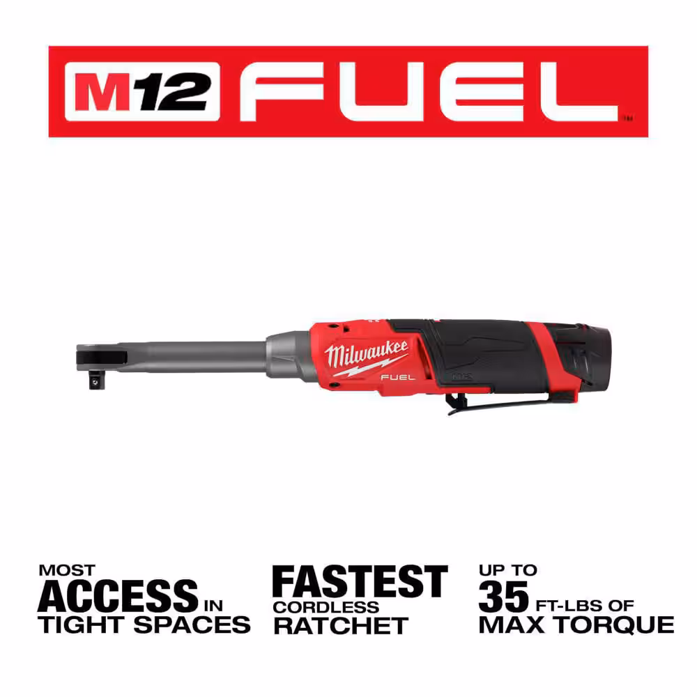 M12 FUEL 12V Lithium-Ion Brushless Cordless 3/8 in. Extended Reach High Speed Ratchet Kit