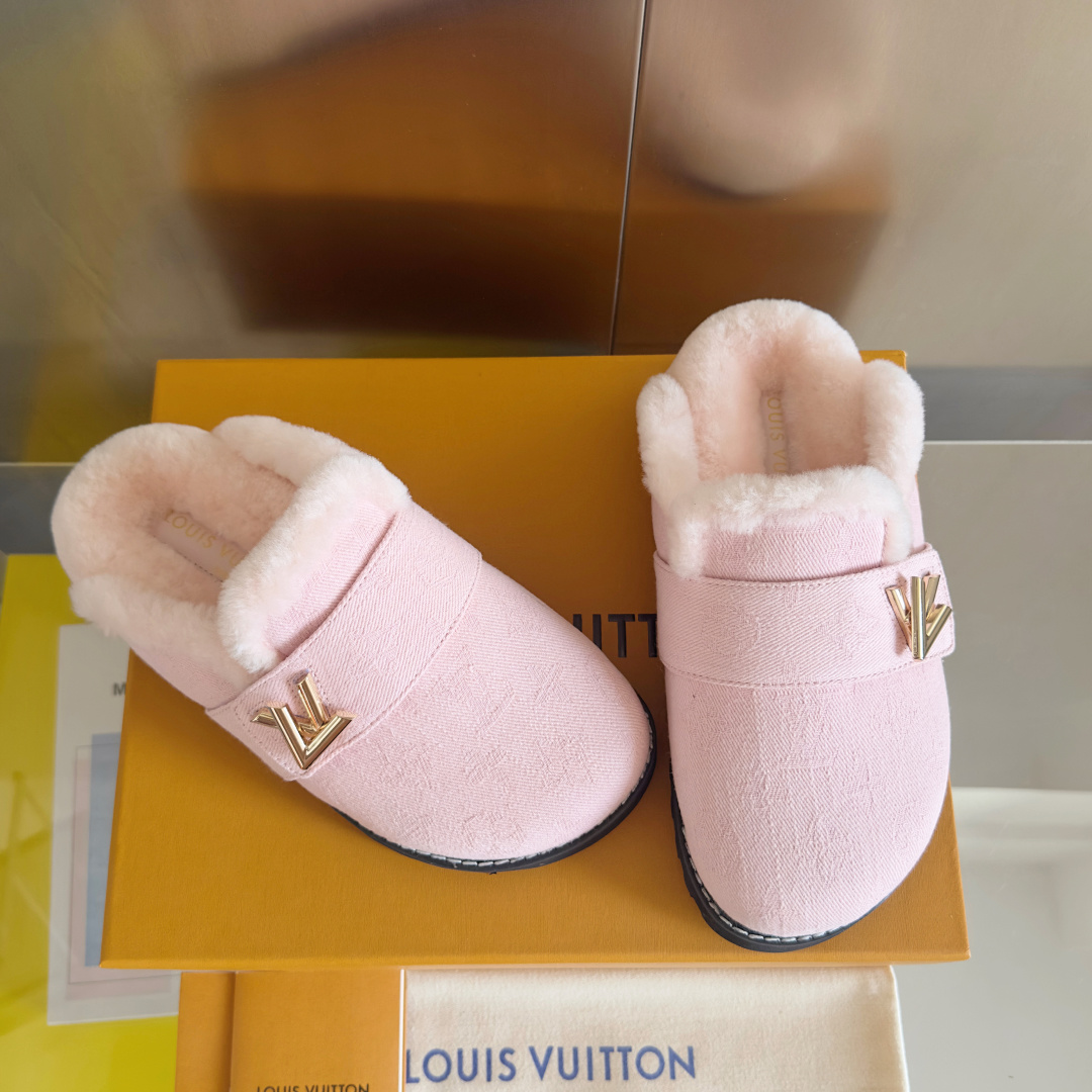 TOP Louis Vuitton LV Easy Monogram Fur Slippers - 11 Colors