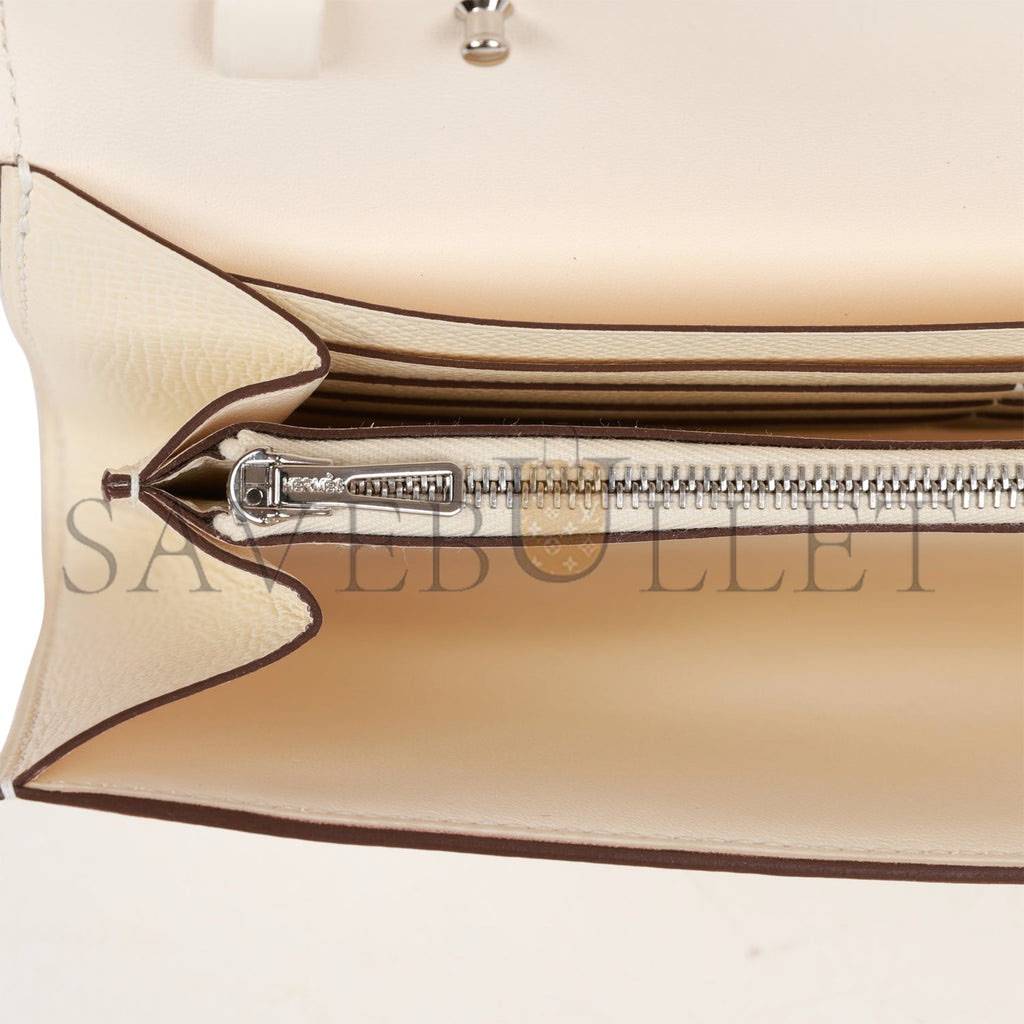 HERMES CONSTANCE WALLET TO GO NATA EPSOM AND LIZARD PALLADIUM HARDWARE (20*11*4cm)