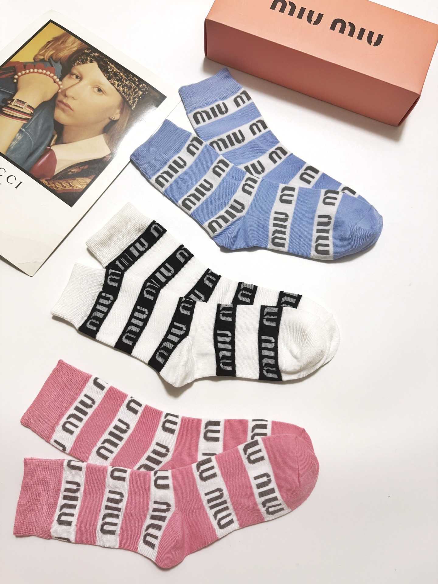 TOP Miu Miu Socks - 3 Pieces as a Set