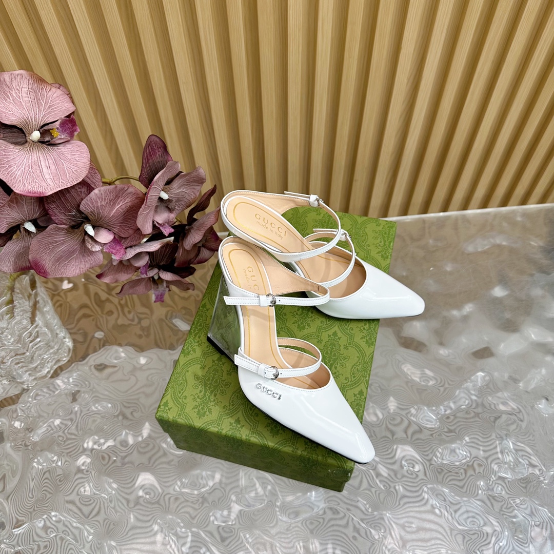 TOP GUCCI Mules With Transparent Wedge Heel - 5 Color