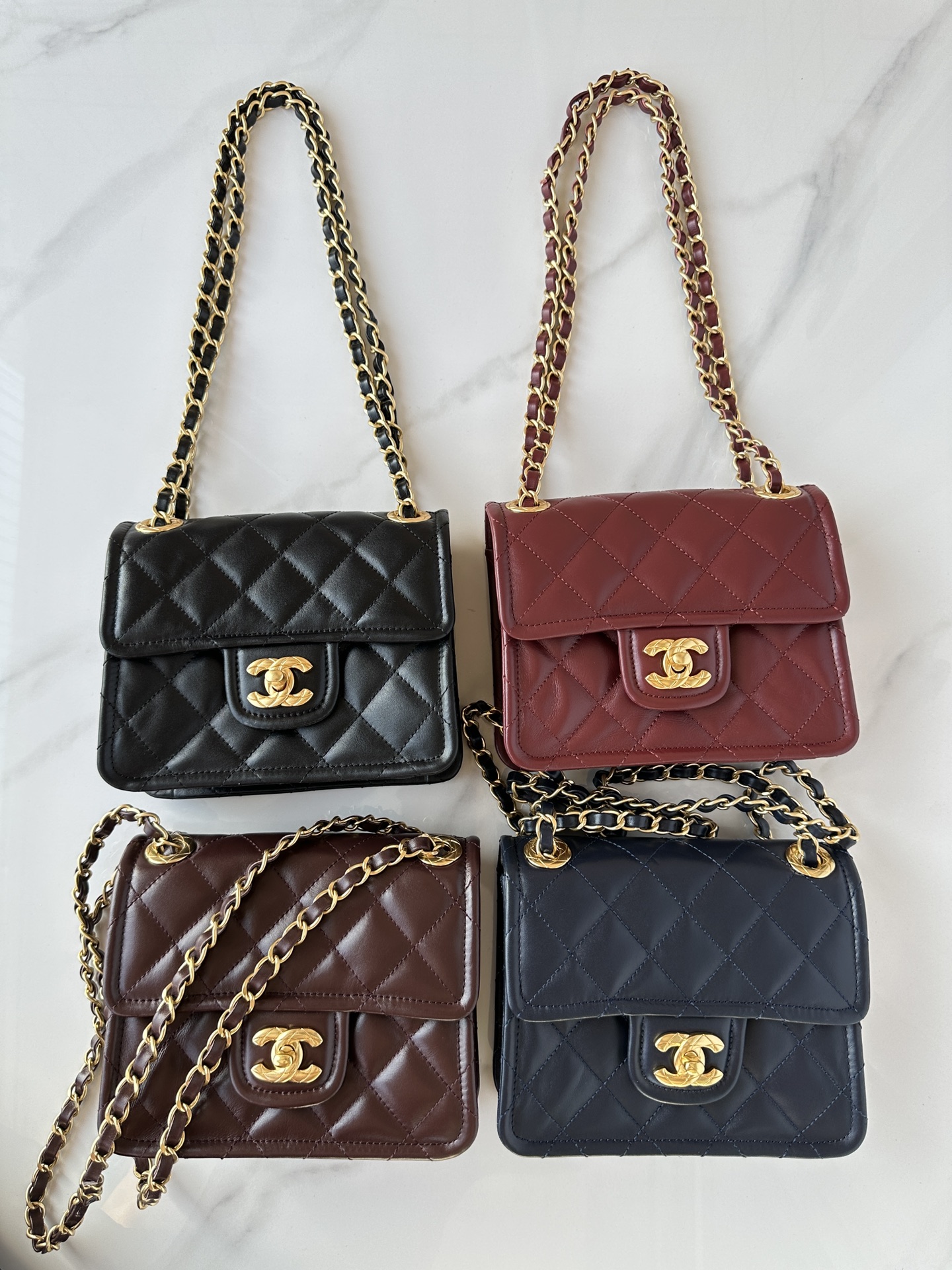 TOP CHANEL Lambskin Flap Bag 19X15X7cm-4 Colors