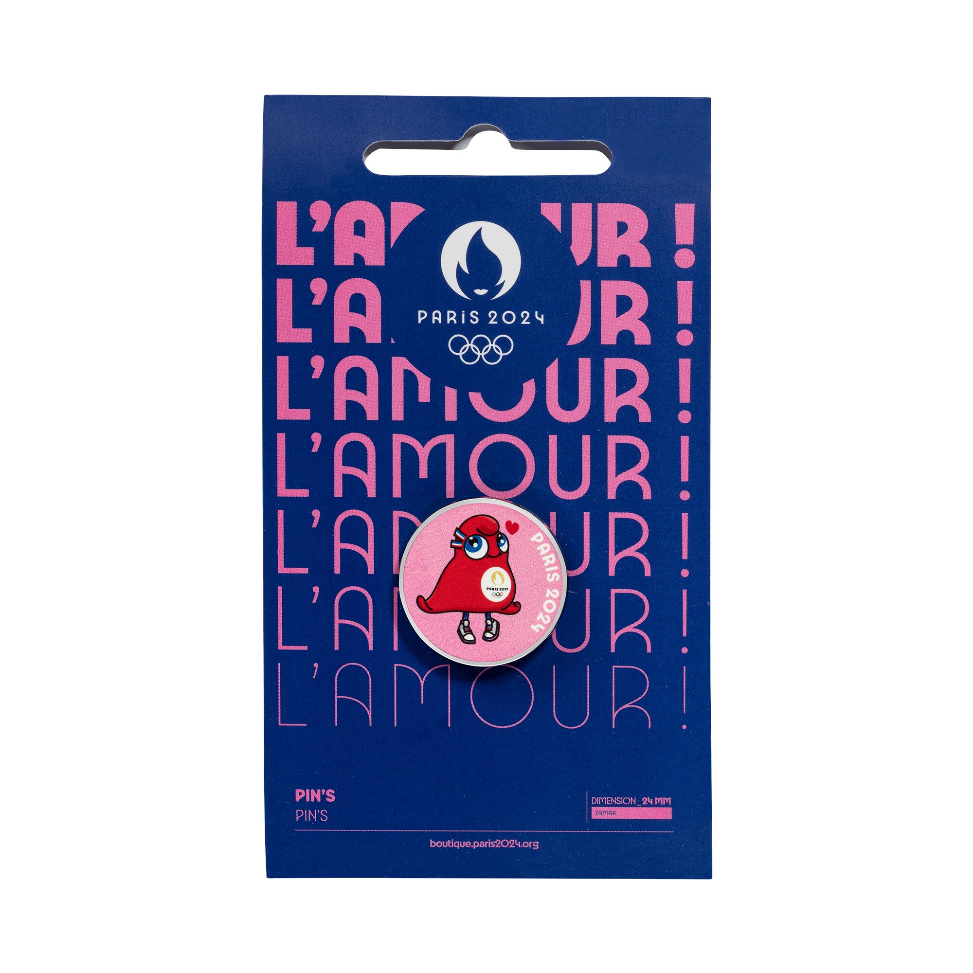 Paris 2024 Olympics Mascot Love Pin Badge