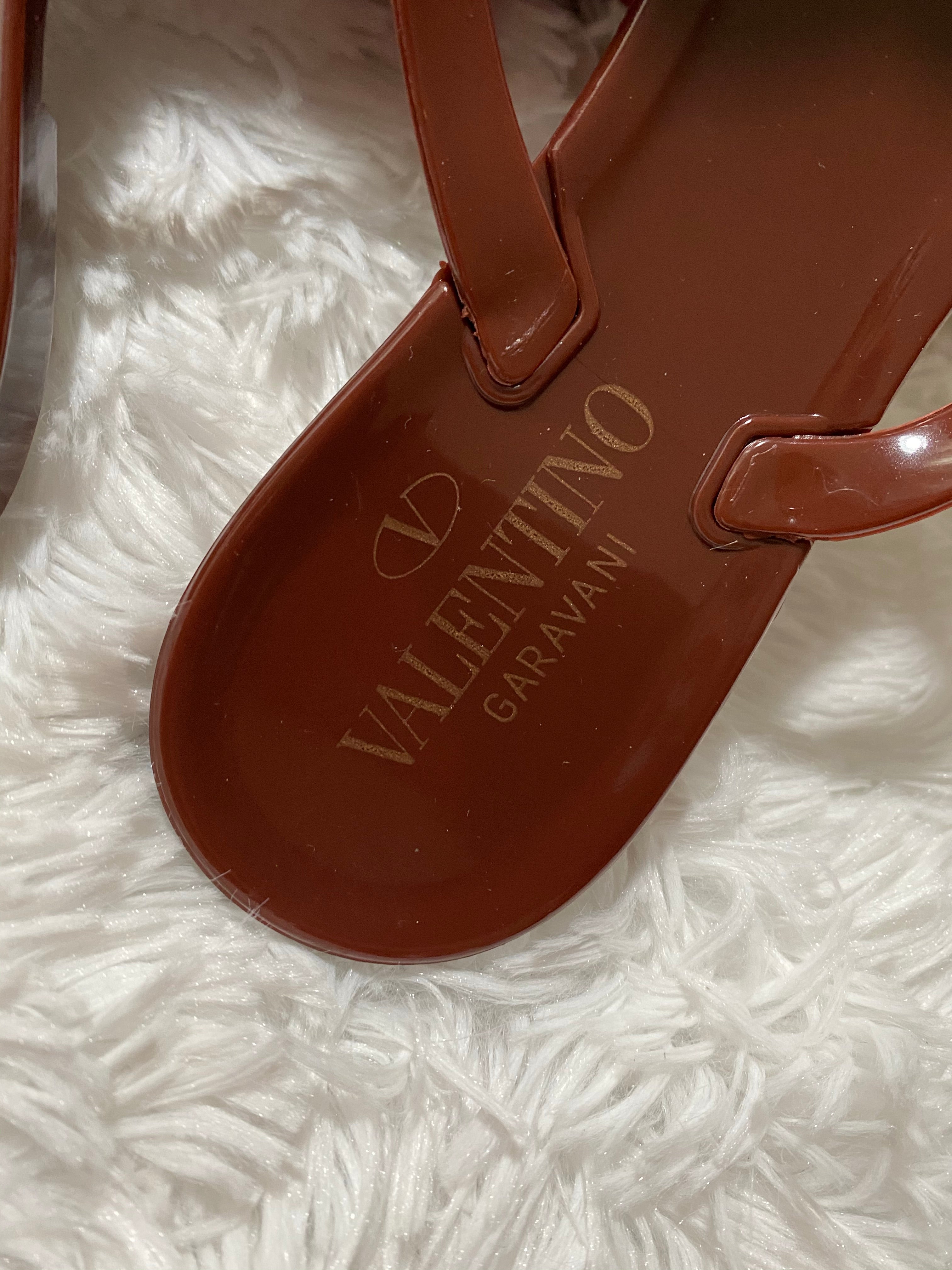 TOP VALENTINO Jelly Rock Stud Flat Thong Sandals